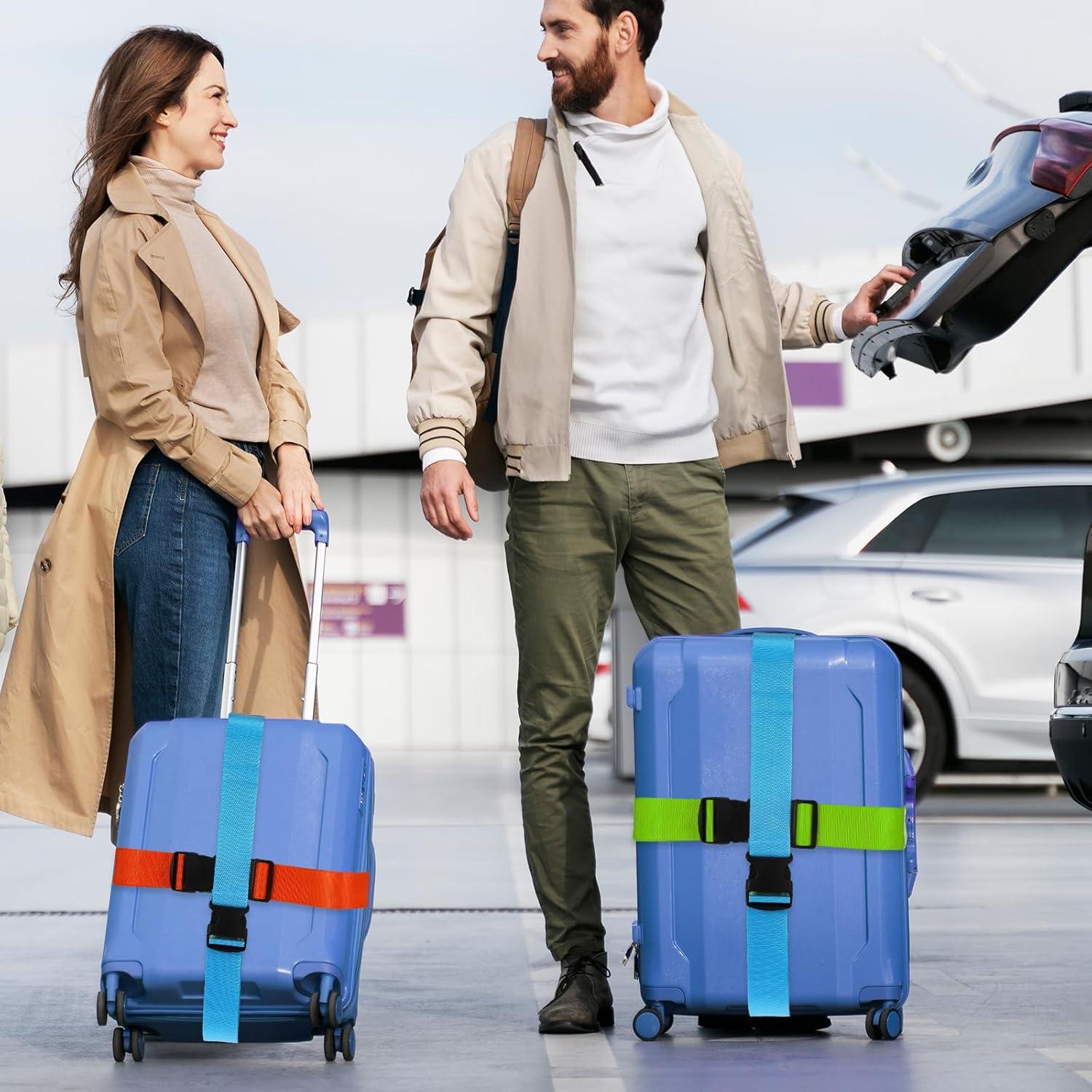 Paquete de 12 correas de equipaje Lemecima ajustables 198x5cm