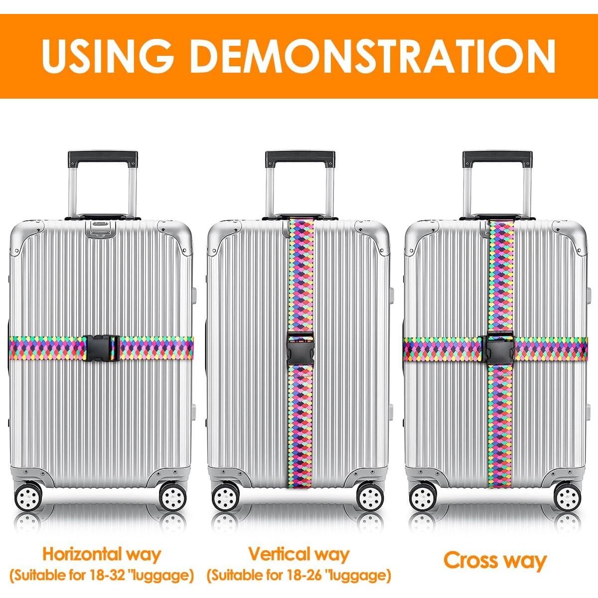 Correas de Equipaje Gutsdoor 2 Pack Ajustables Multicolor