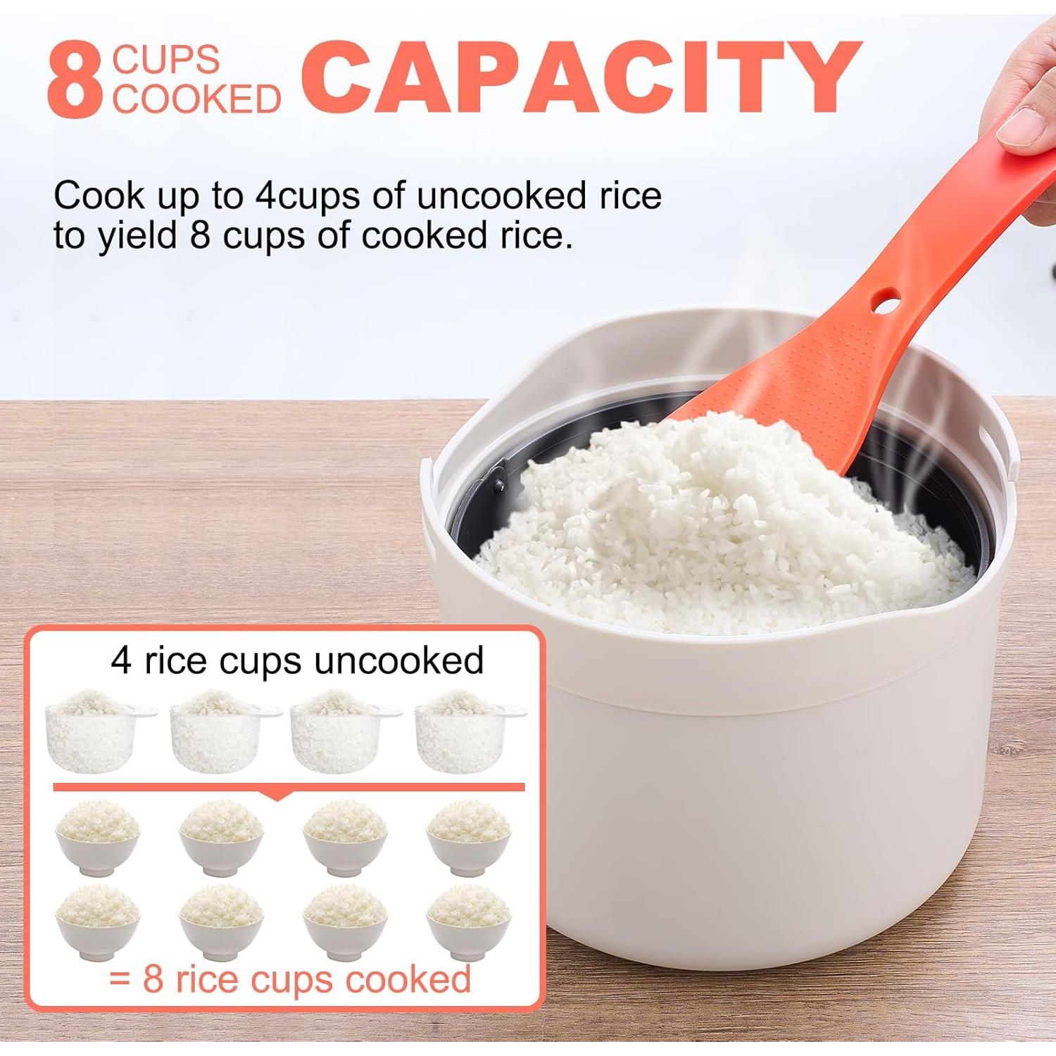 Cocedor de Arroz de Microondas Teenyyou 2 Pcs 8 Tazas Blanco