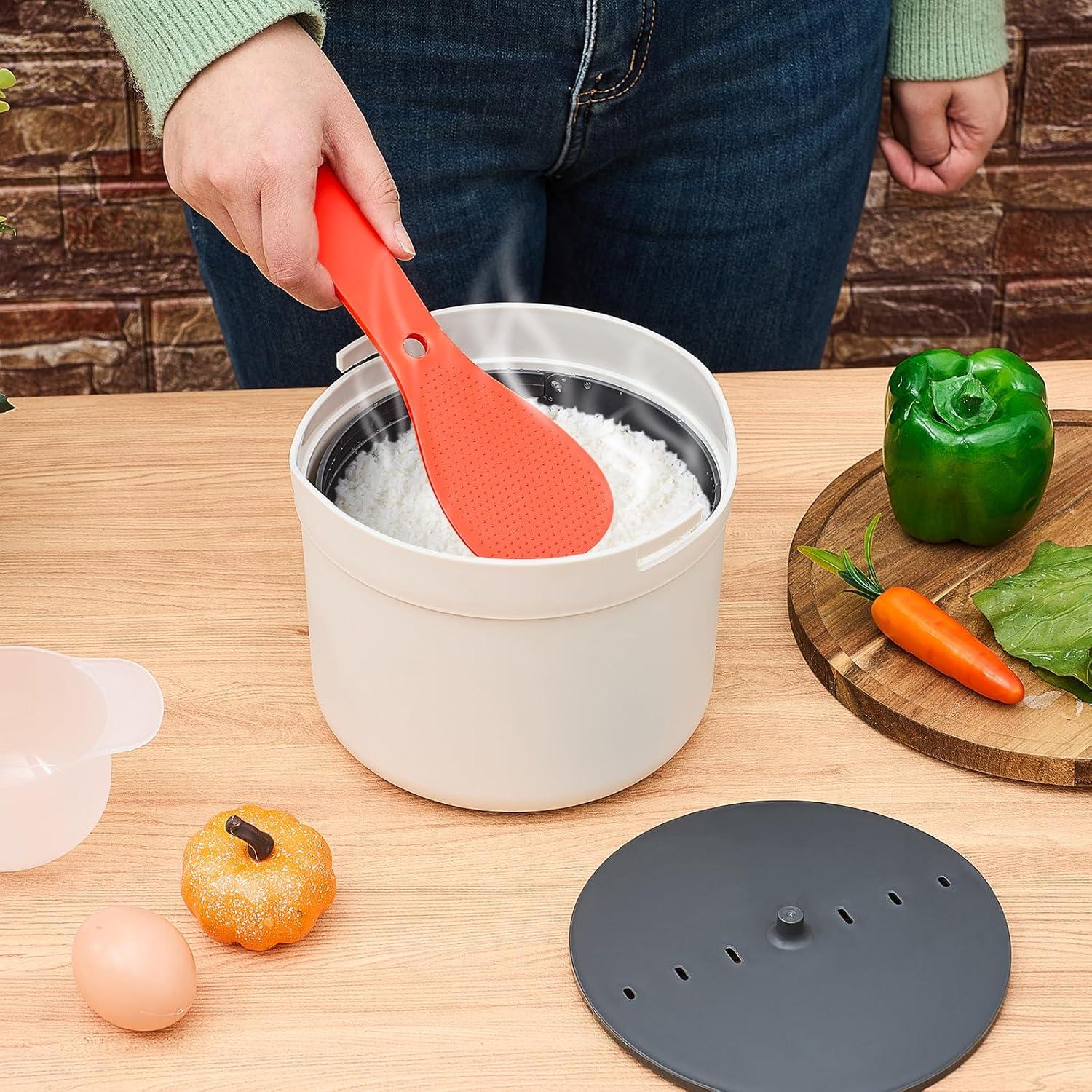 Cocedor de Arroz de Microondas Teenyyou 2 Pcs 8 Tazas Blanco