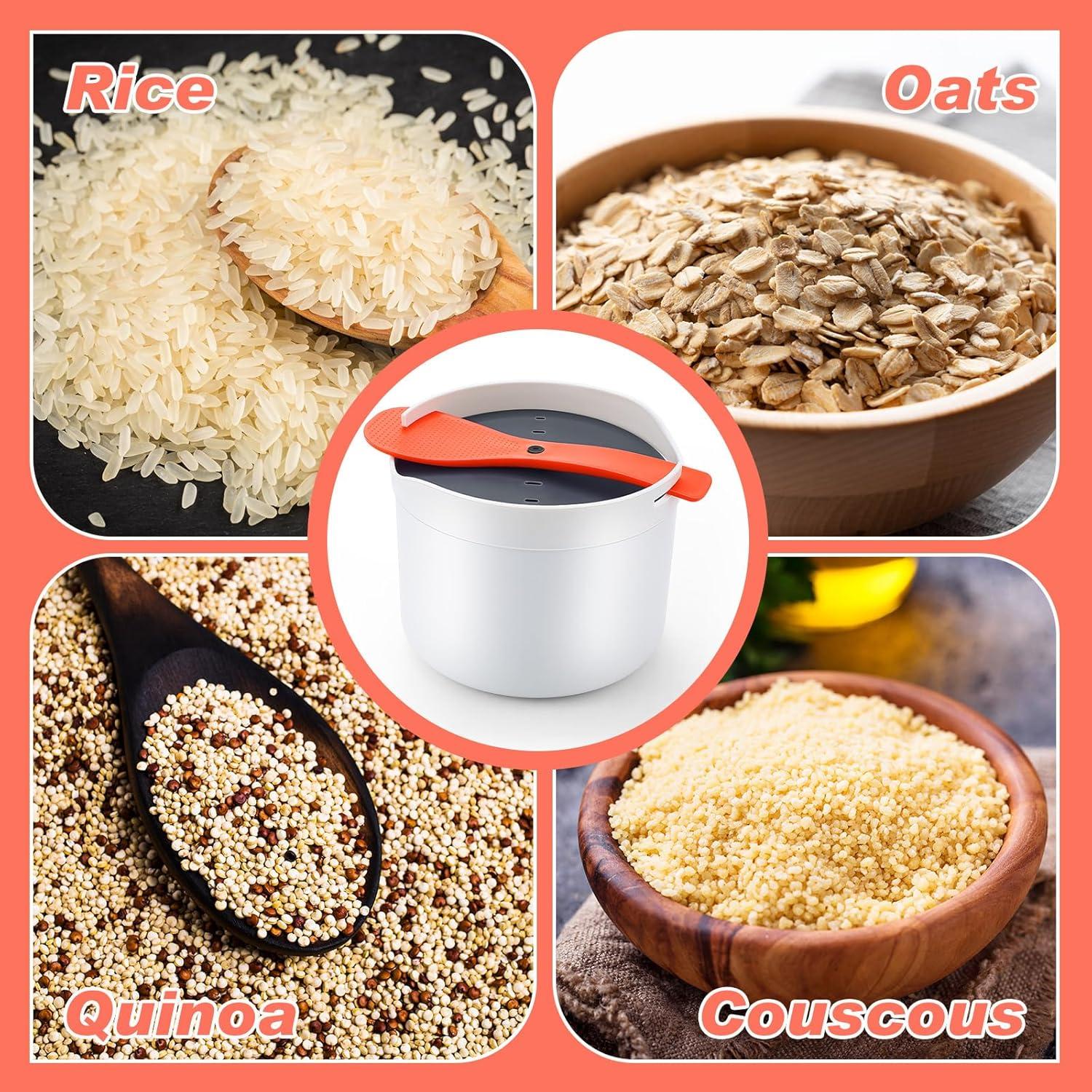 Cocedor de Arroz de Microondas Teenyyou 2 Pcs 8 Tazas Blanco