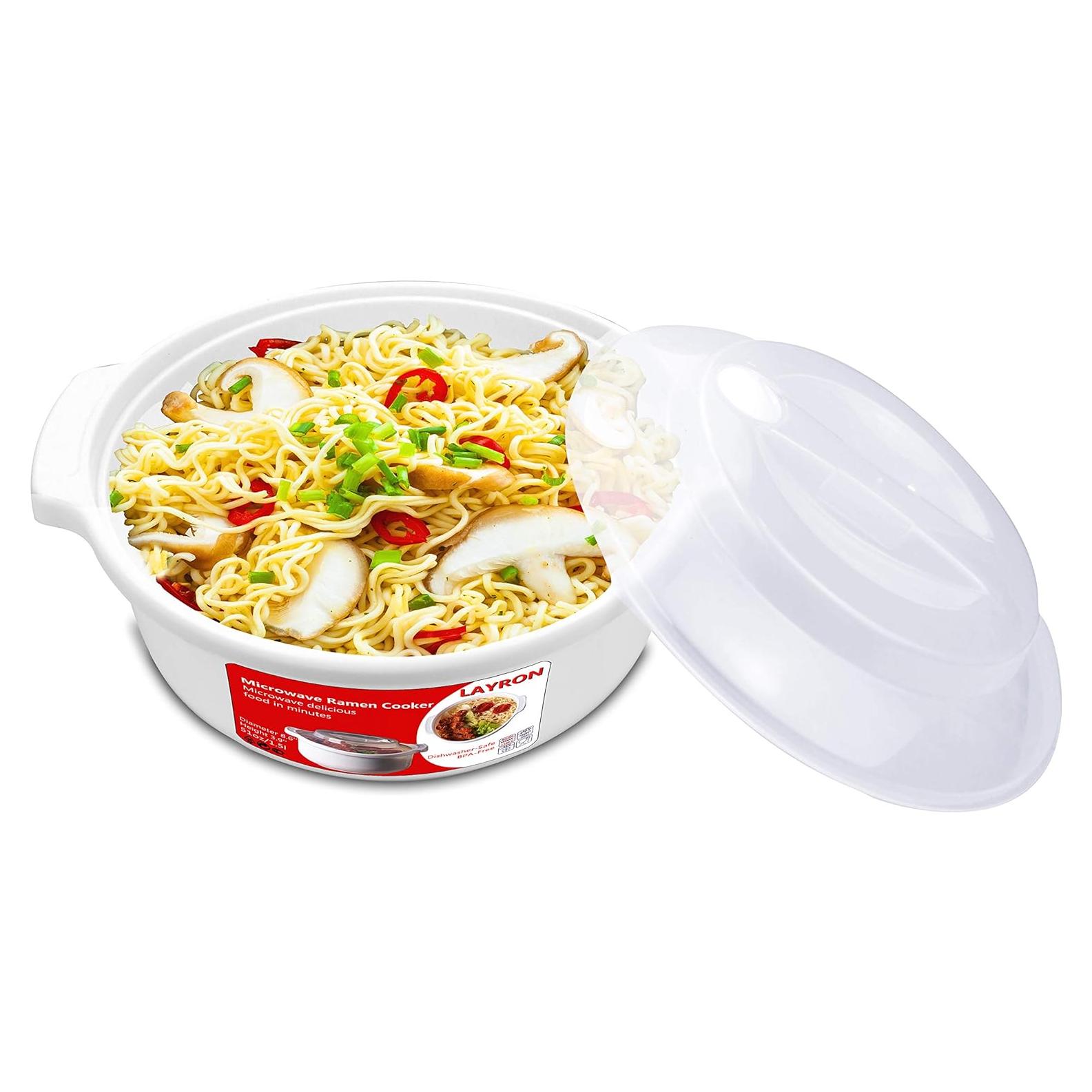 Zdesign Tazón Cocedor de Ramen 1.5L Microondas Blanco