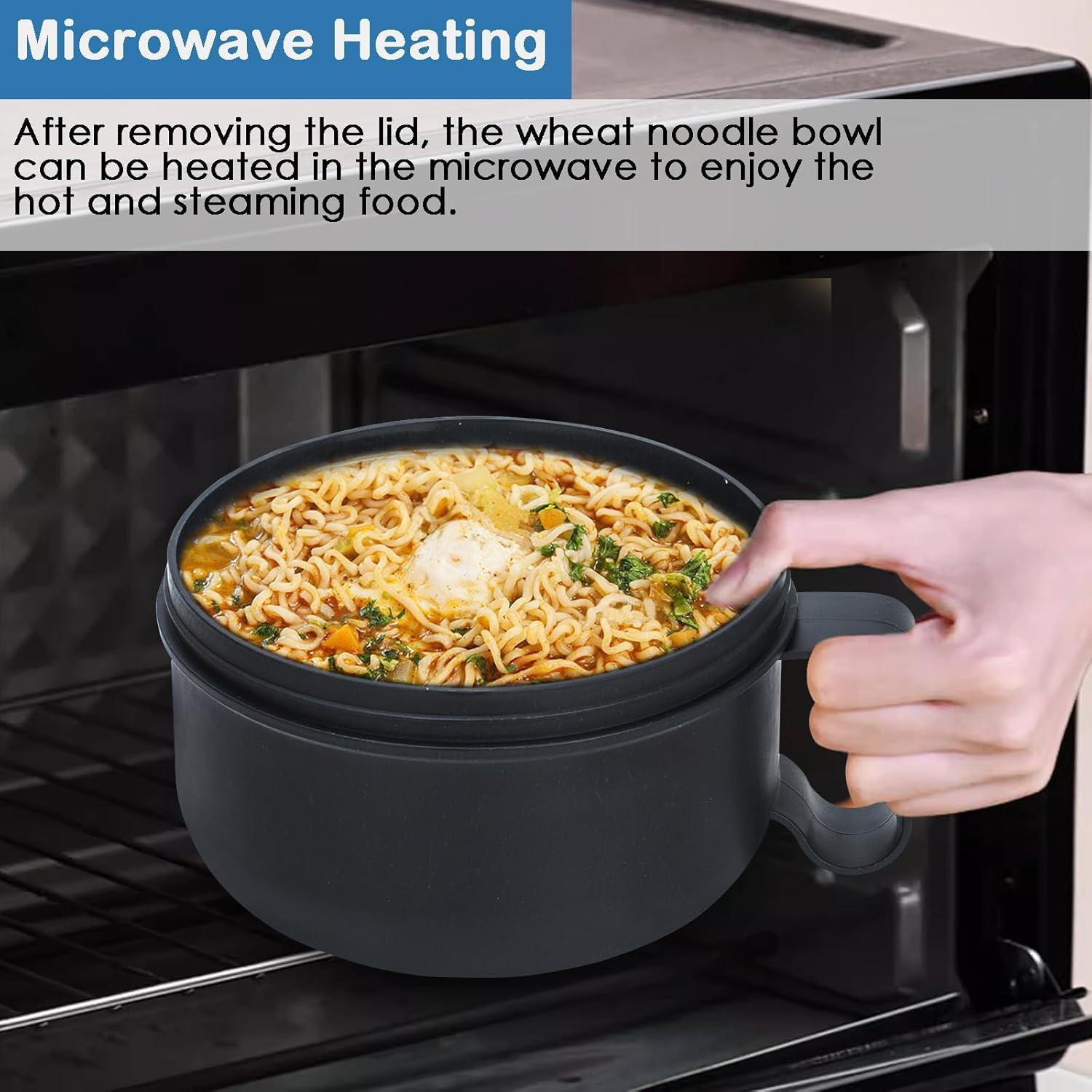 Tazón de Ramen Ronanemon Apto Microondas 850 ML Negro