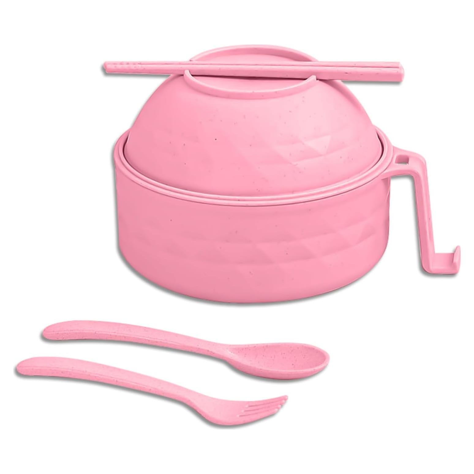 Tazón de Ramen IHVATO Rosa 820 ml Apto Microondas Set 6 Piezas