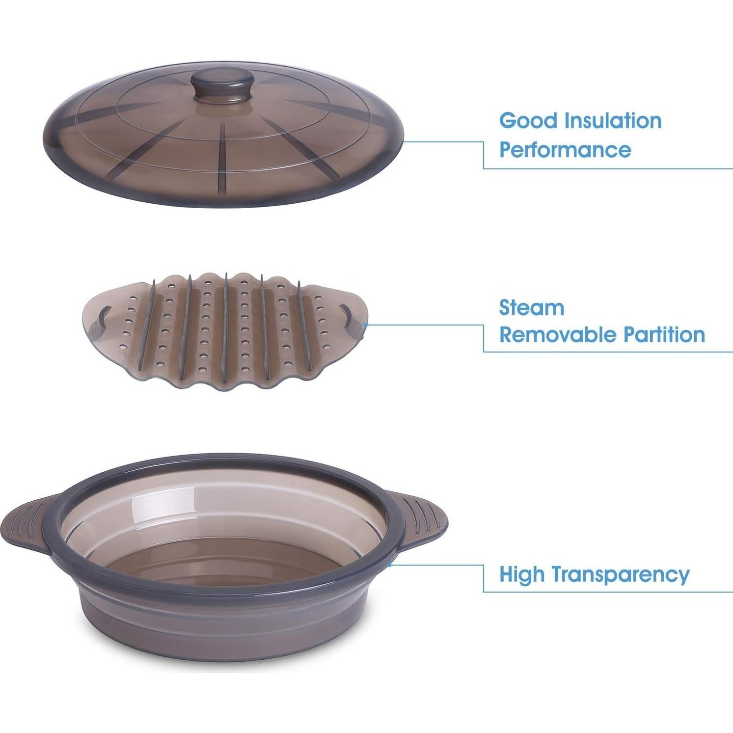Cocinero al Vapor de Microondas Euchoiz Grande 2.19L