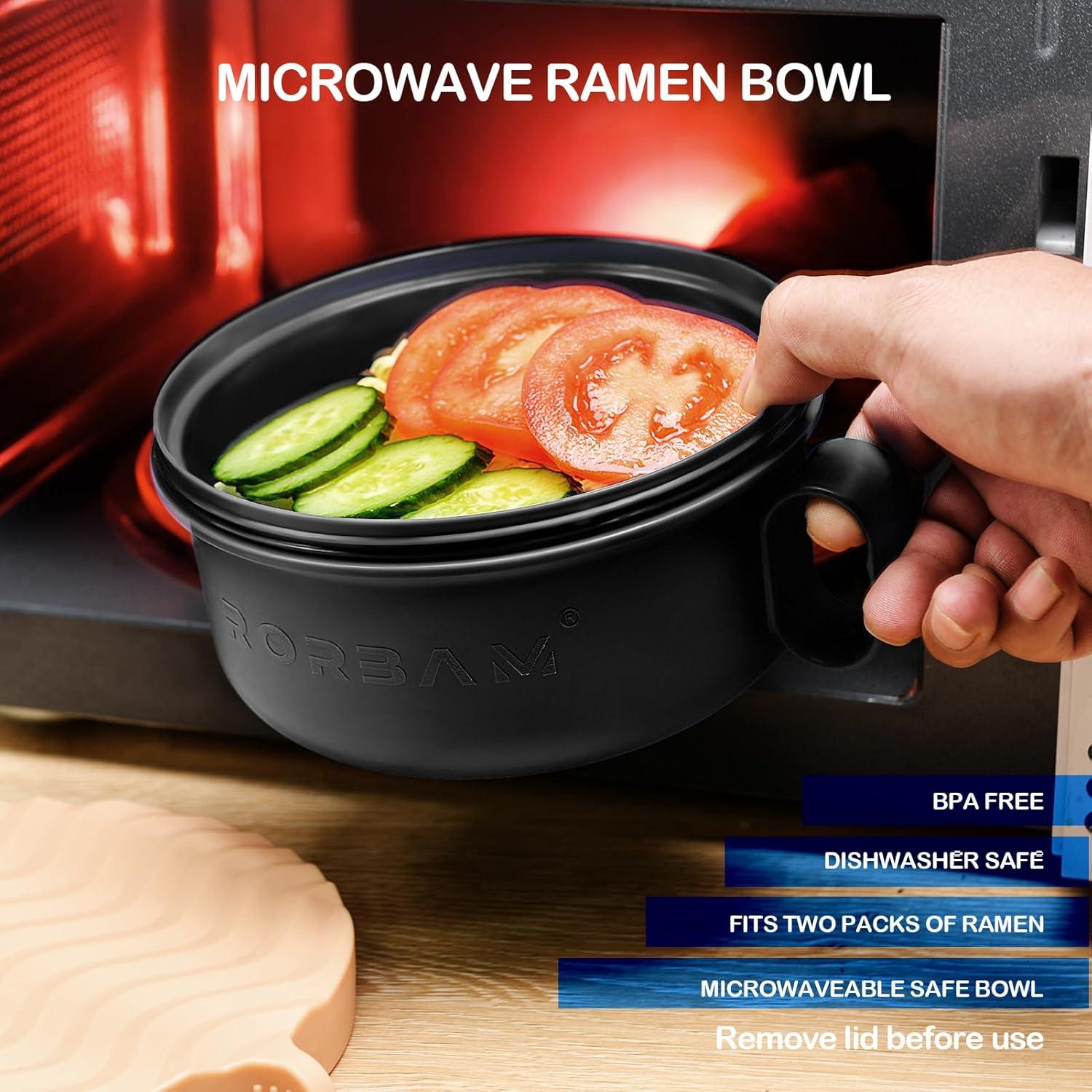 Tazón Cocinero de Ramen RORBAM 48 oz Rojo Libre de BPA