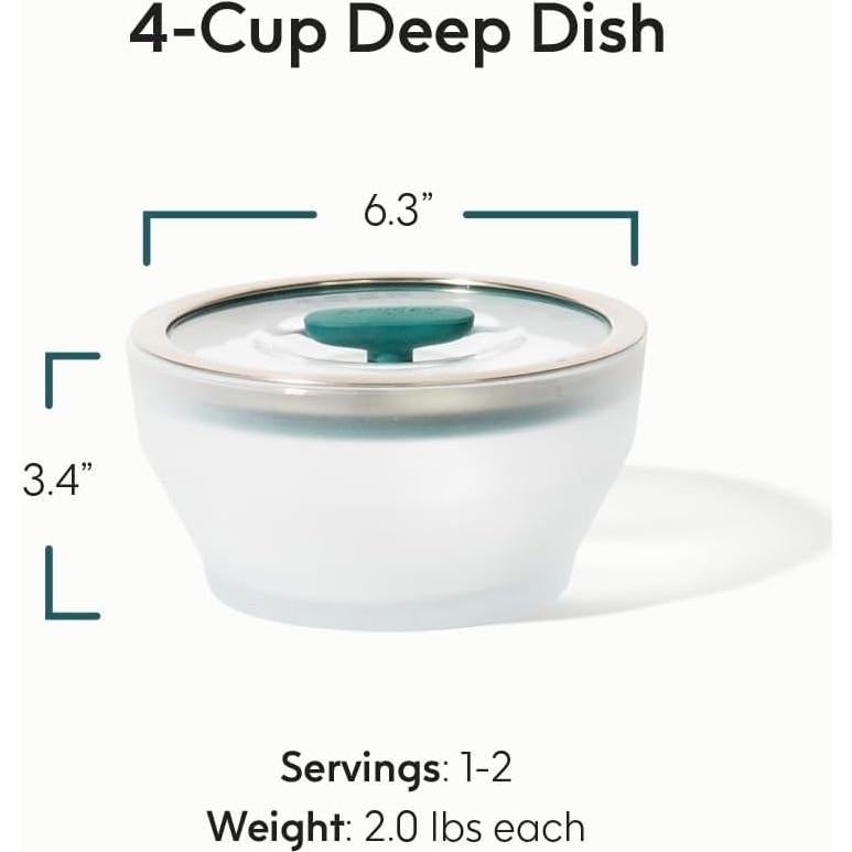 Recipiente de Vidrio Anyday 0.95L con Tapa Hermética