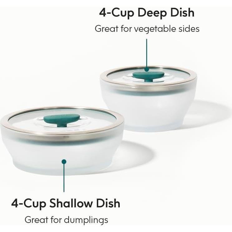 Anyday Juego de Almacenamiento de Alimentos Vidrio 4 Piezas