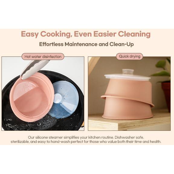 Vaporera de Silicona AGUARD MOMOBIN 800ml Rosa Terracota