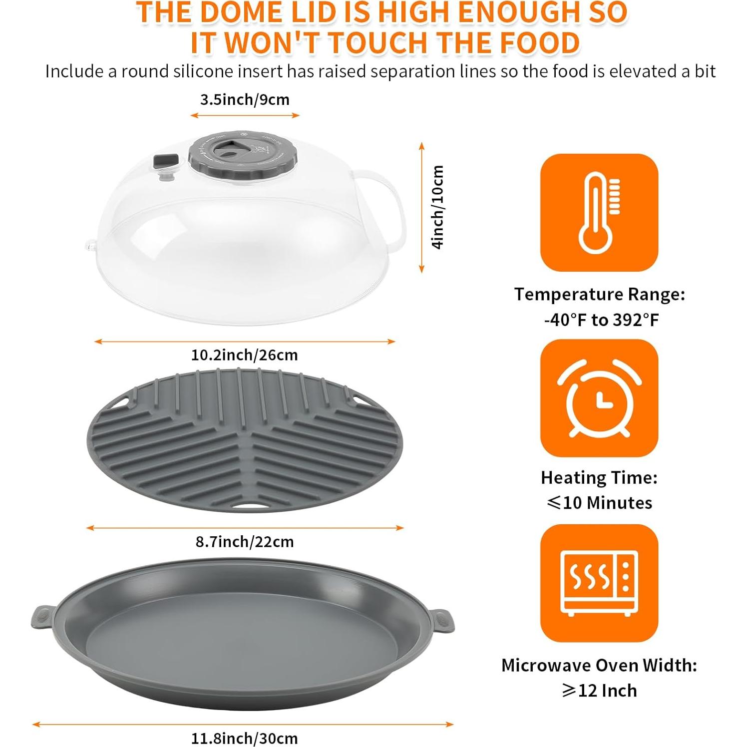 Tapa para Microondas GLOU-GLOU GOOSE 25.9 cm Gris