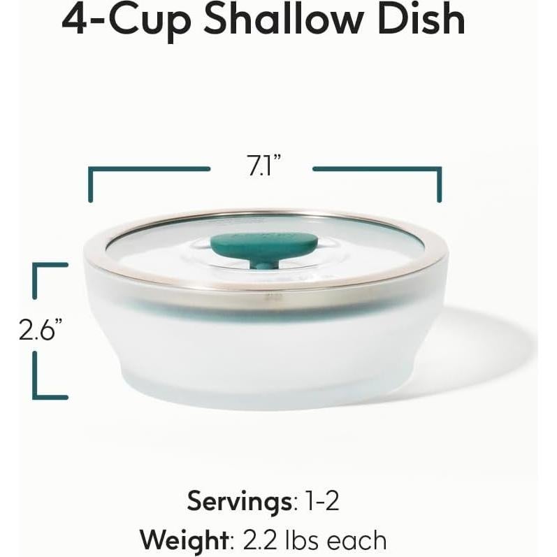 Recipiente de Cocina Anyday 4 Tazas Vidrio Hermético