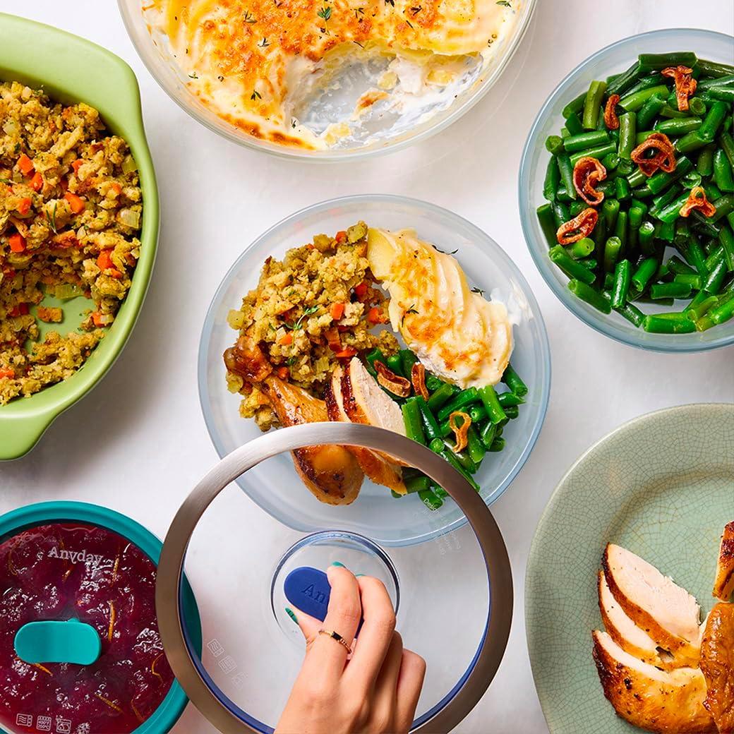 Recipiente de Cocina Anyday 4 Tazas Vidrio Hermético