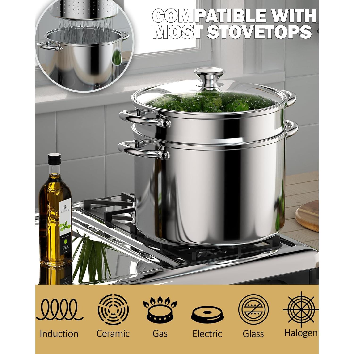 Set de Olla de Pasta 8 Litros Cook N Home 4 Piezas