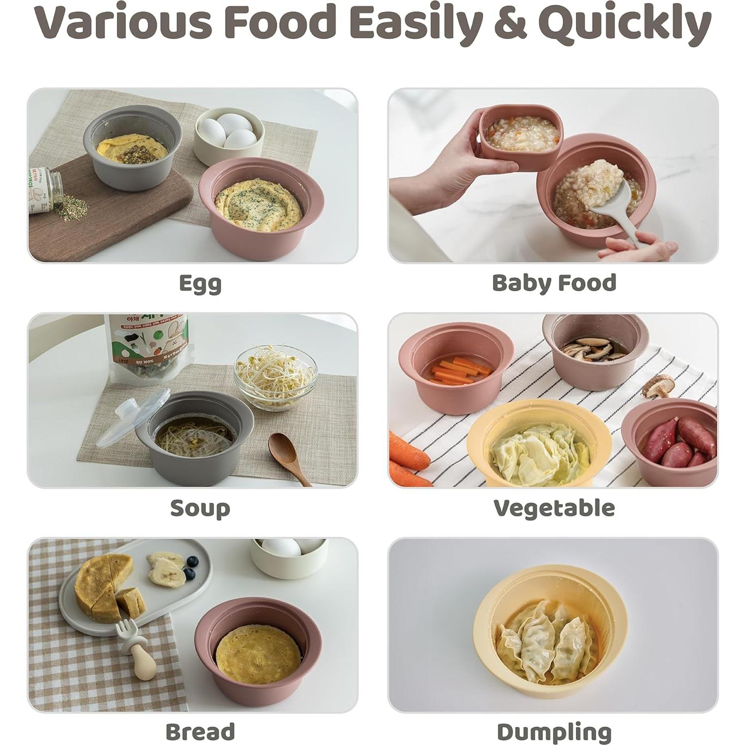 Olla Vapor de Silicona SHINSUNG 0.77kg con Tapa y Mango