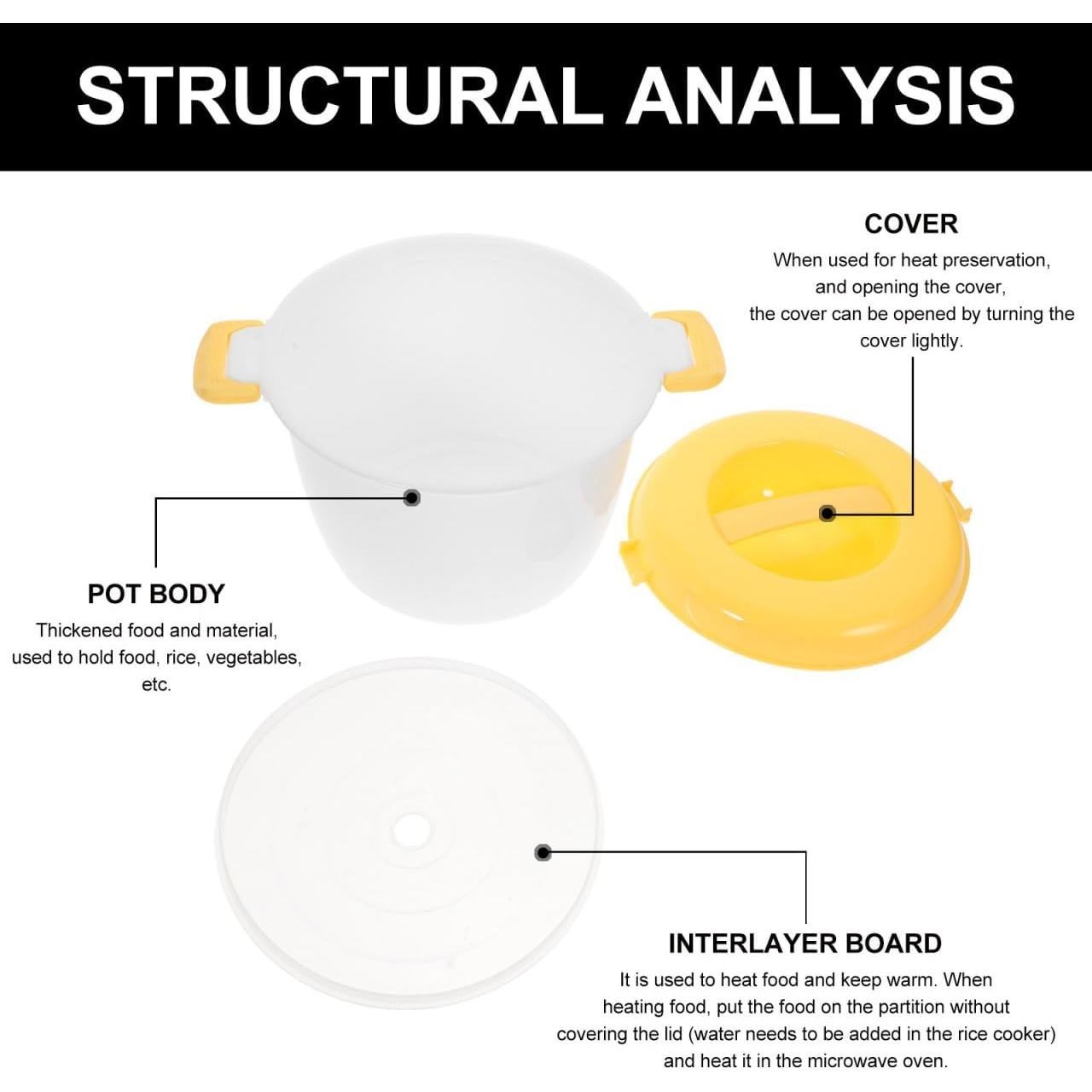 Cocinero de Arroz Microondas Hemoton 4 Tazas Azul Compacto