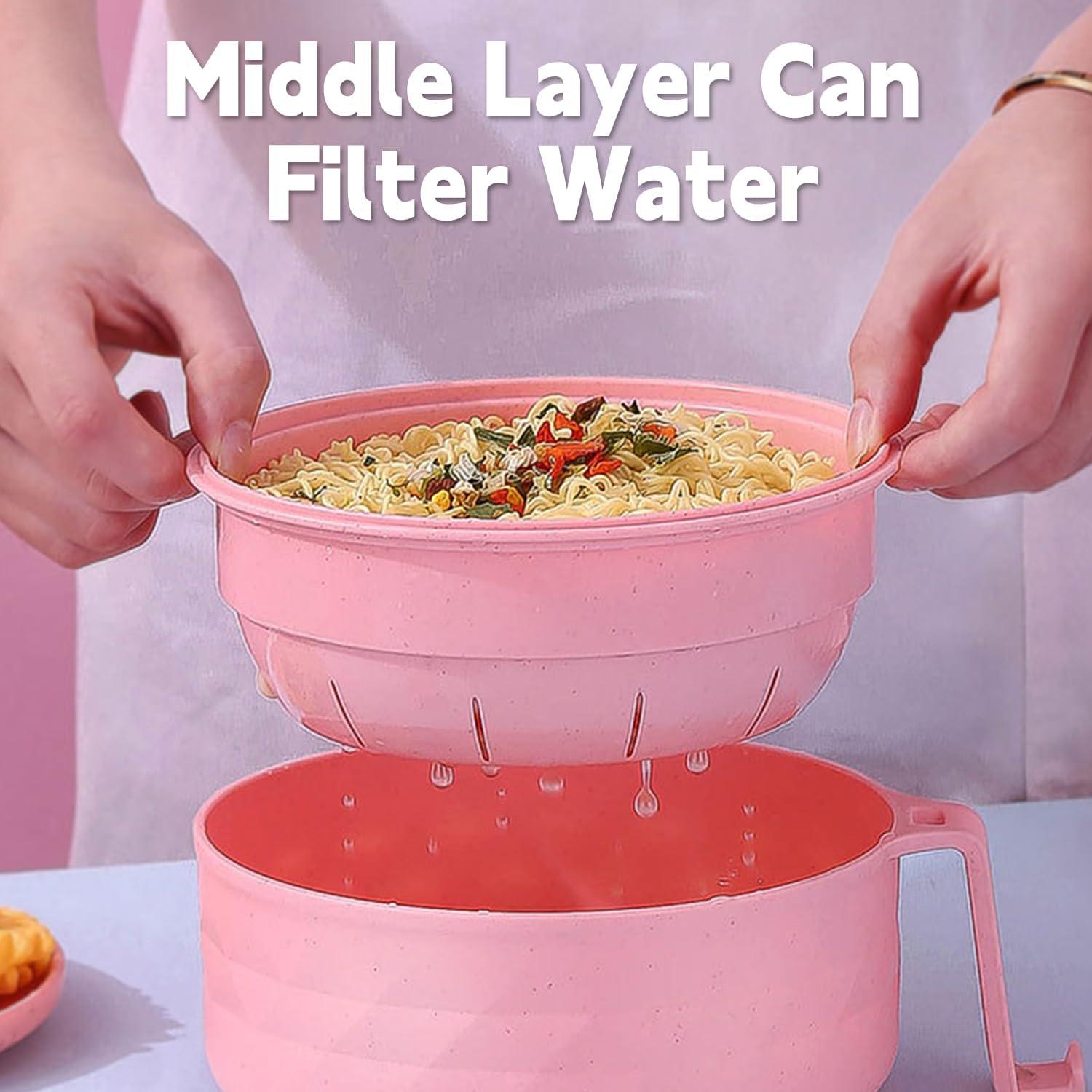 Tazón de Ramen IHVATO 820ml Microondas con Tapa y Mango