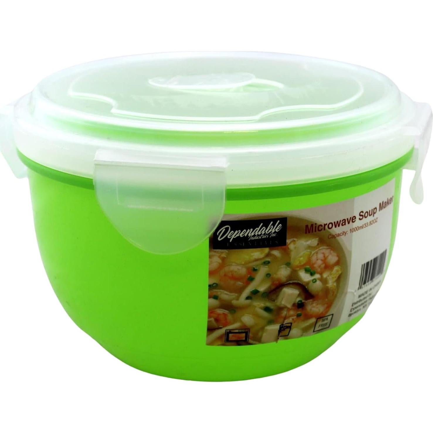 Tazón para sopa microondas Dependable 940 mL con tapa