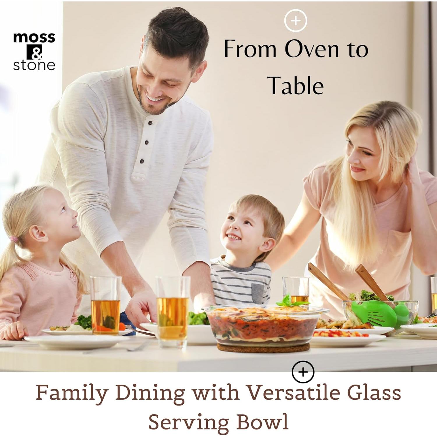 Juego de Cacerolas de Vidrio Borosilicato Moss & Stone 6 Piezas