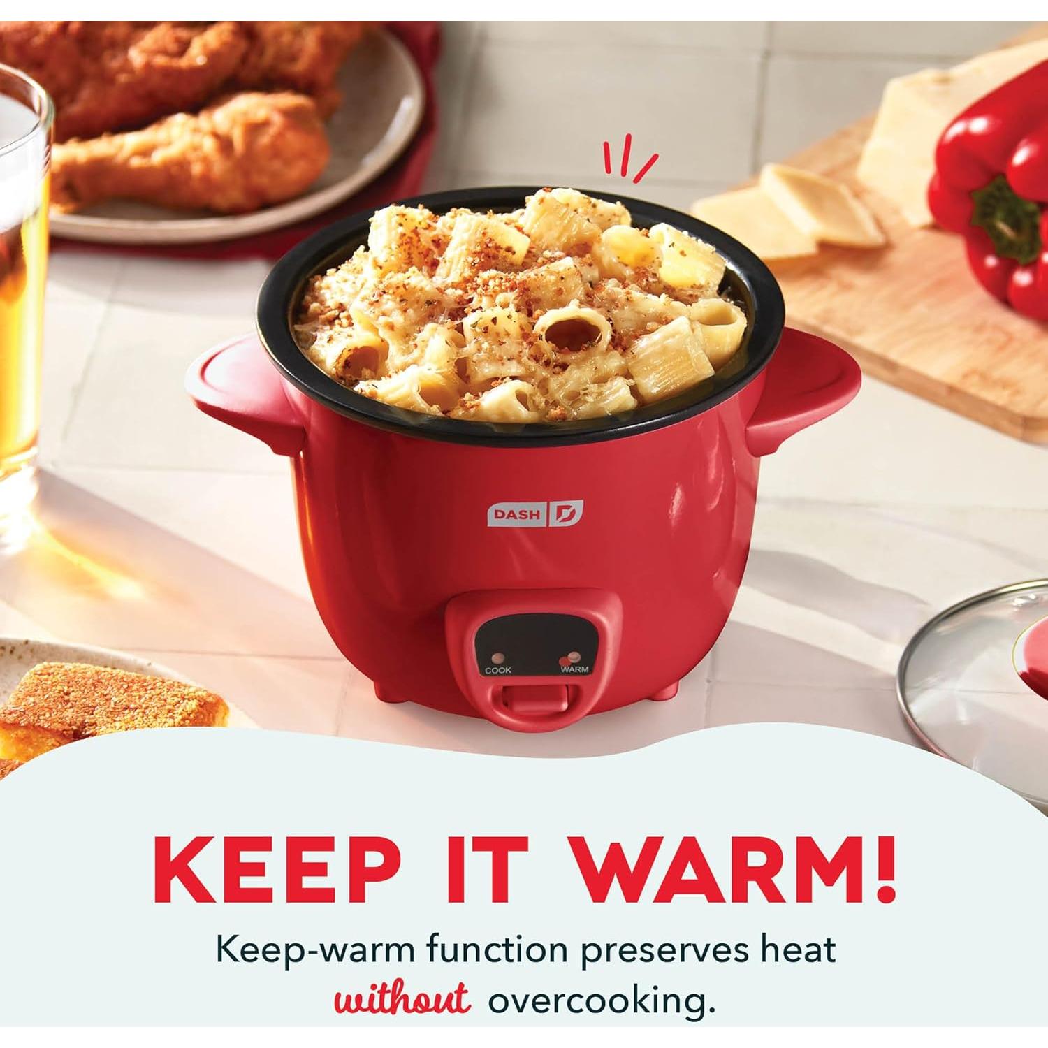 Cocedor de Arroz Mini DASH 2 Tazas Antiadherente Rojo