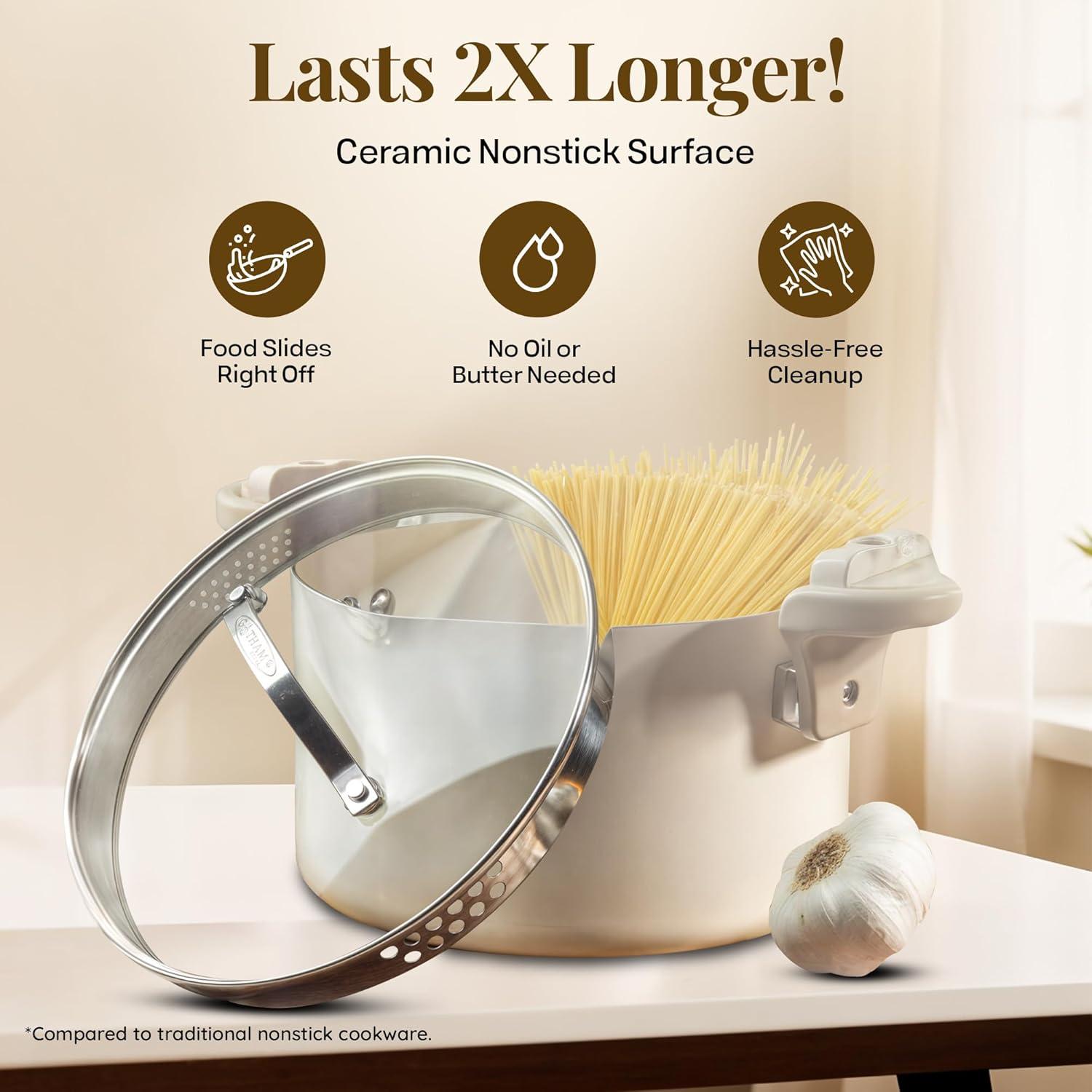 Olla Multifuncional GOTHAM STEEL 5 Qt Cerámica Antiadherente