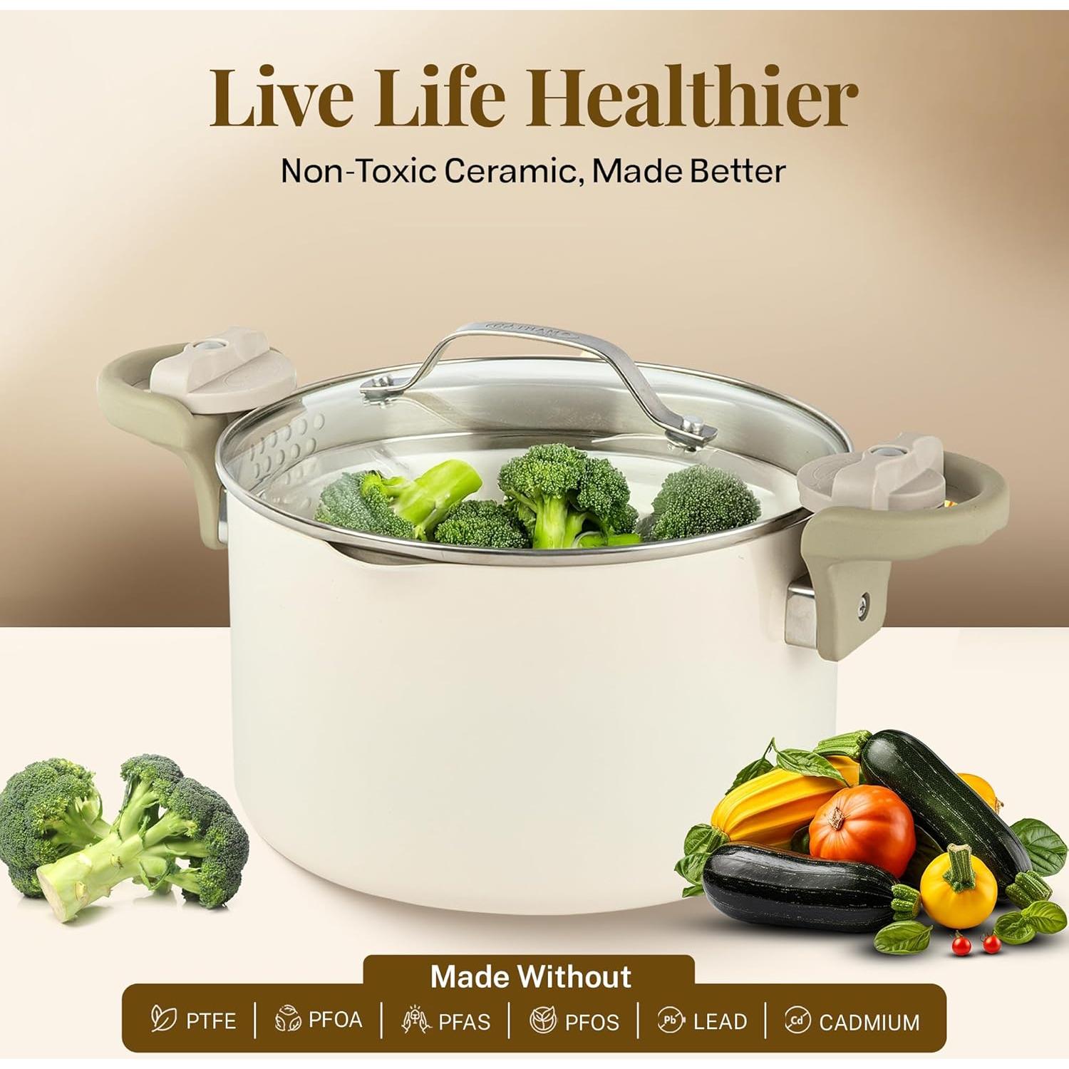 Olla Multifuncional GOTHAM STEEL 5 Qt Cerámica Antiadherente