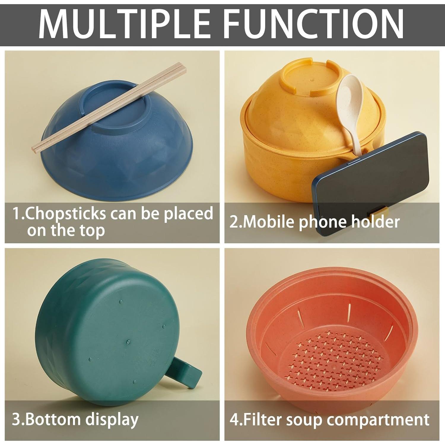 Juego de 8 Tazones de Ramen Romooa 33 oz Microondas