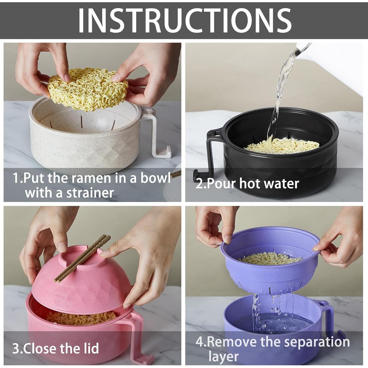 Juego de 8 Tazones de Ramen Romooa 33 oz Microondas