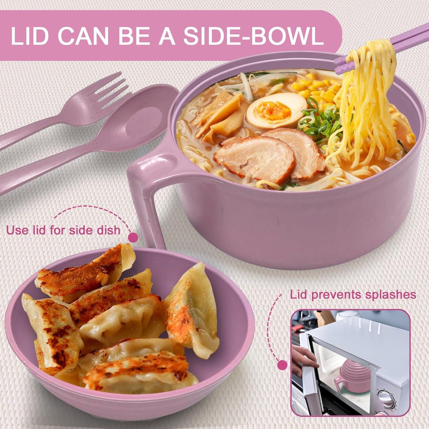 Tazón de Ramen Souper Duper Rosa 828 ml Apto Microondas