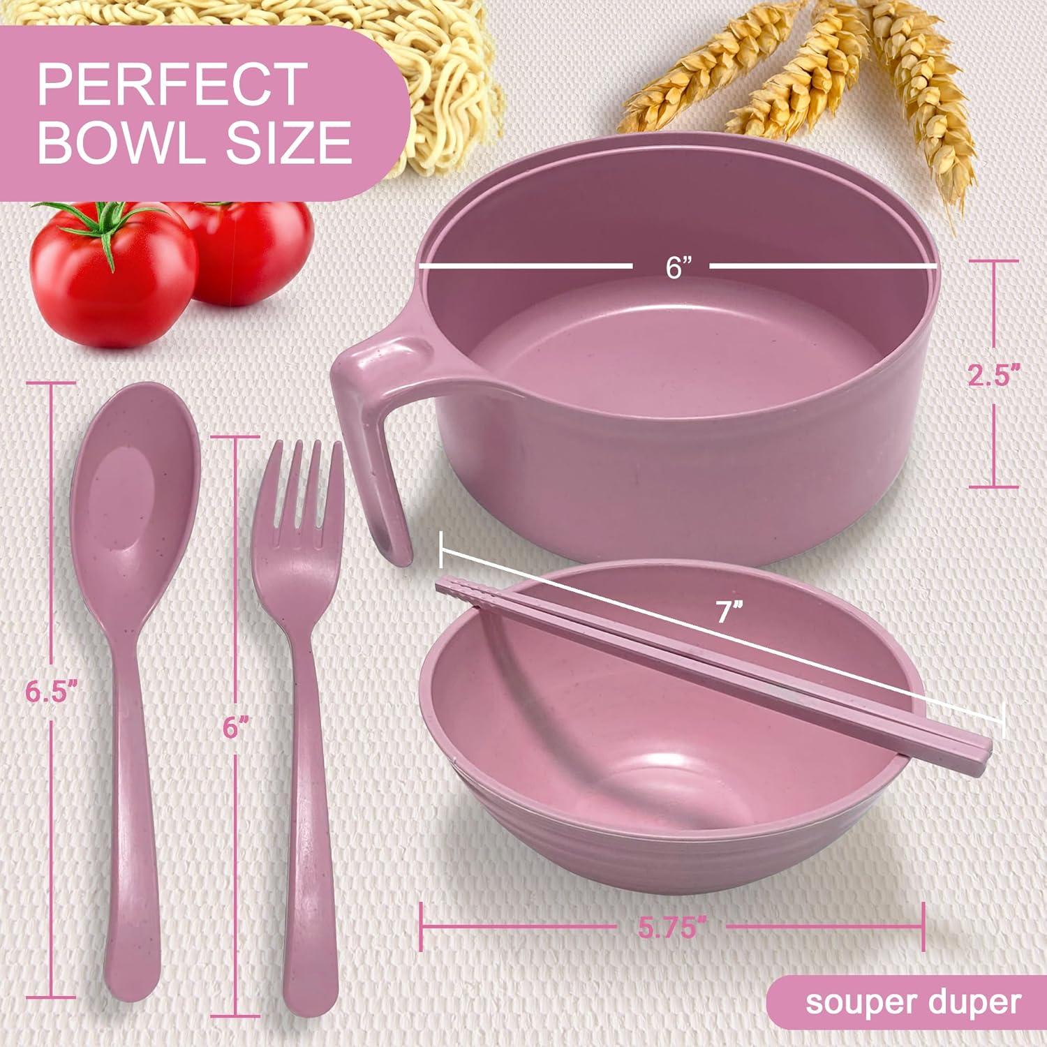 Tazón de Ramen Souper Duper Rosa 828 ml Apto Microondas