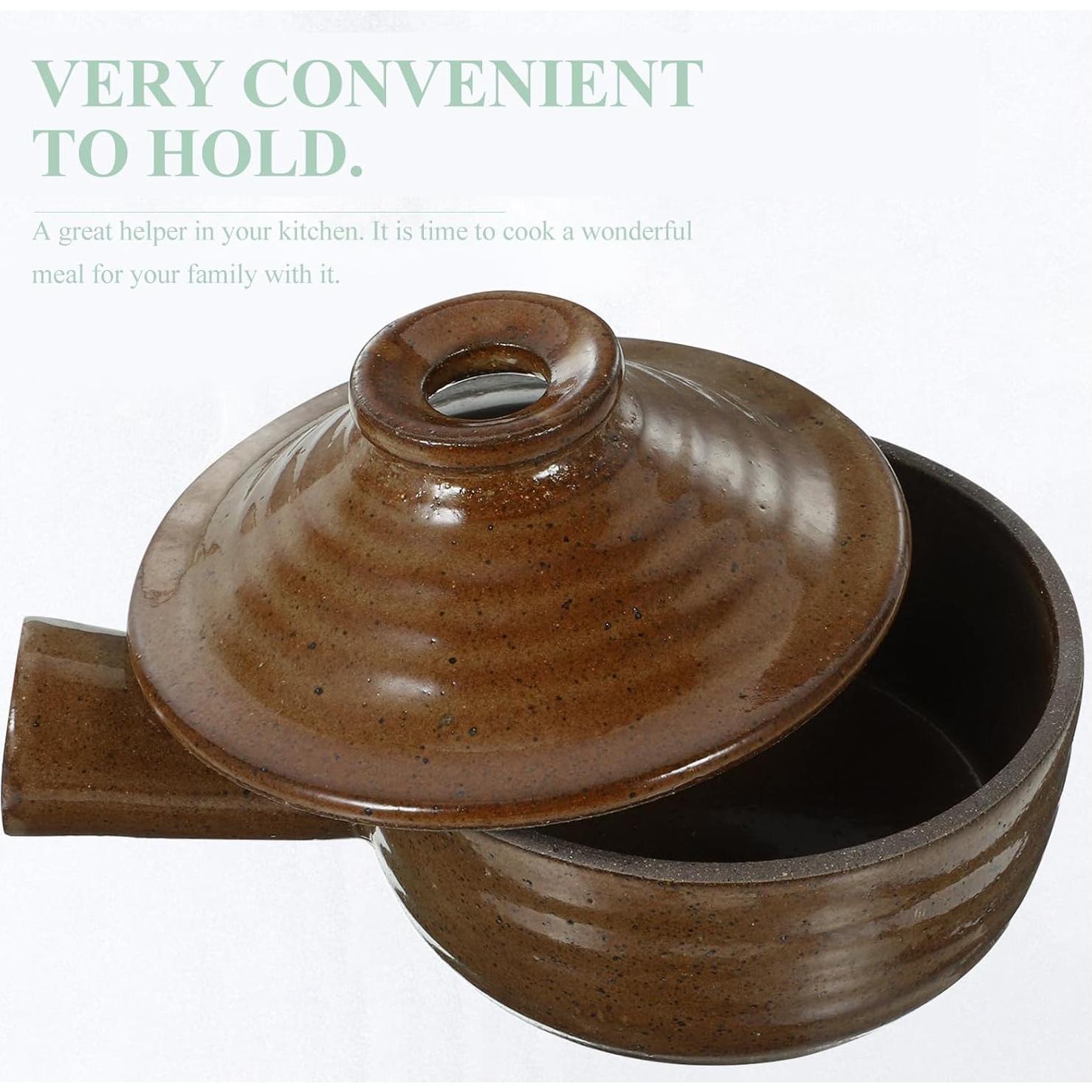 Olla de Cerámica Tofficu 0.71 kg con Tapa para Microondas