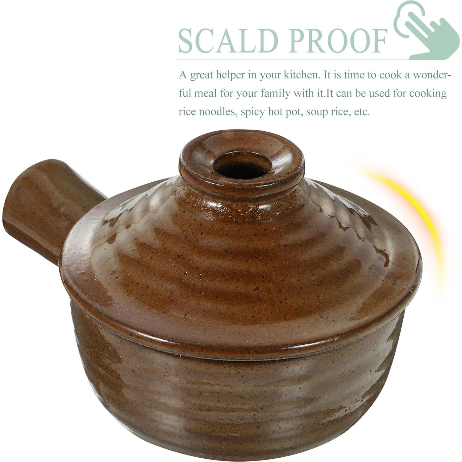 Olla de Cerámica Tofficu 0.71 kg con Tapa para Microondas