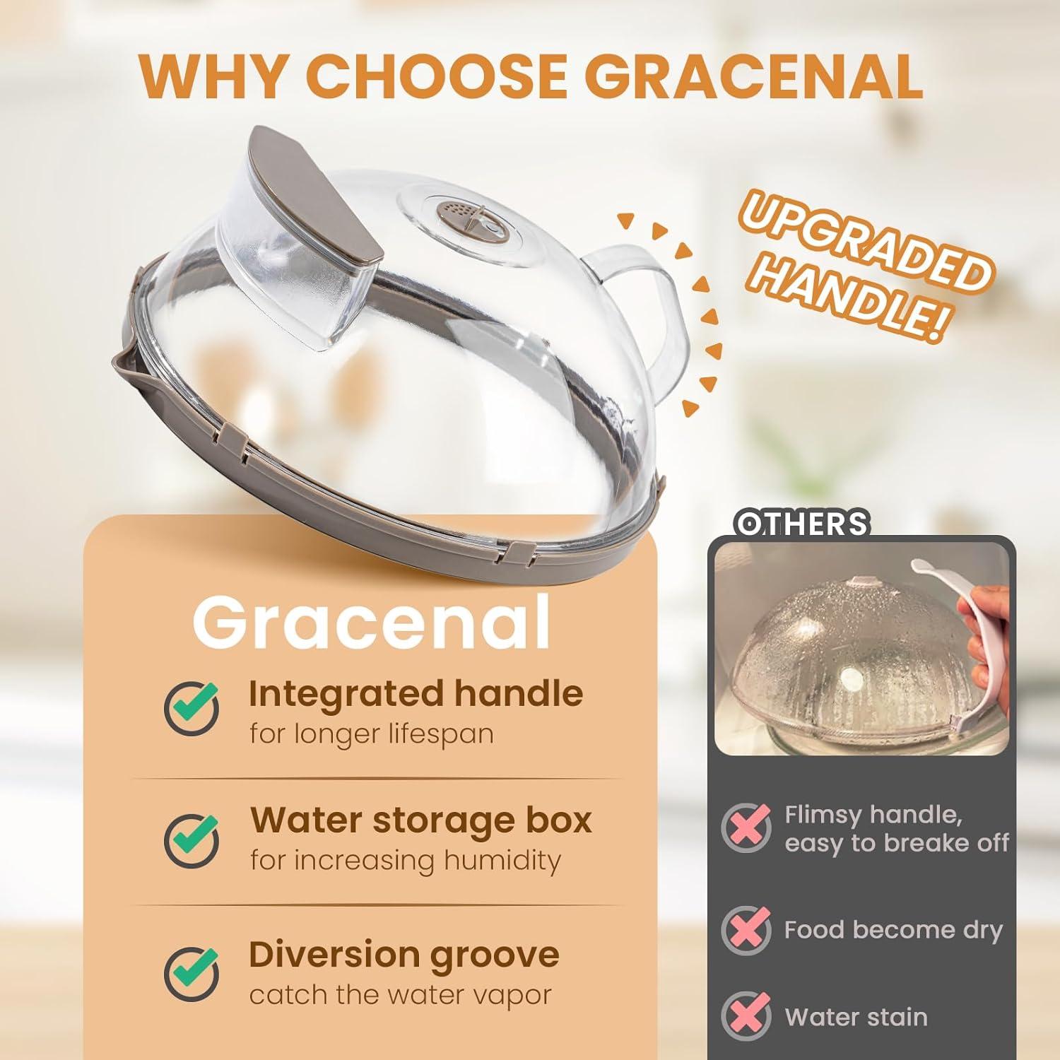 Cubierta para Microondas Gracenal 10" con Mango y Vaporizador