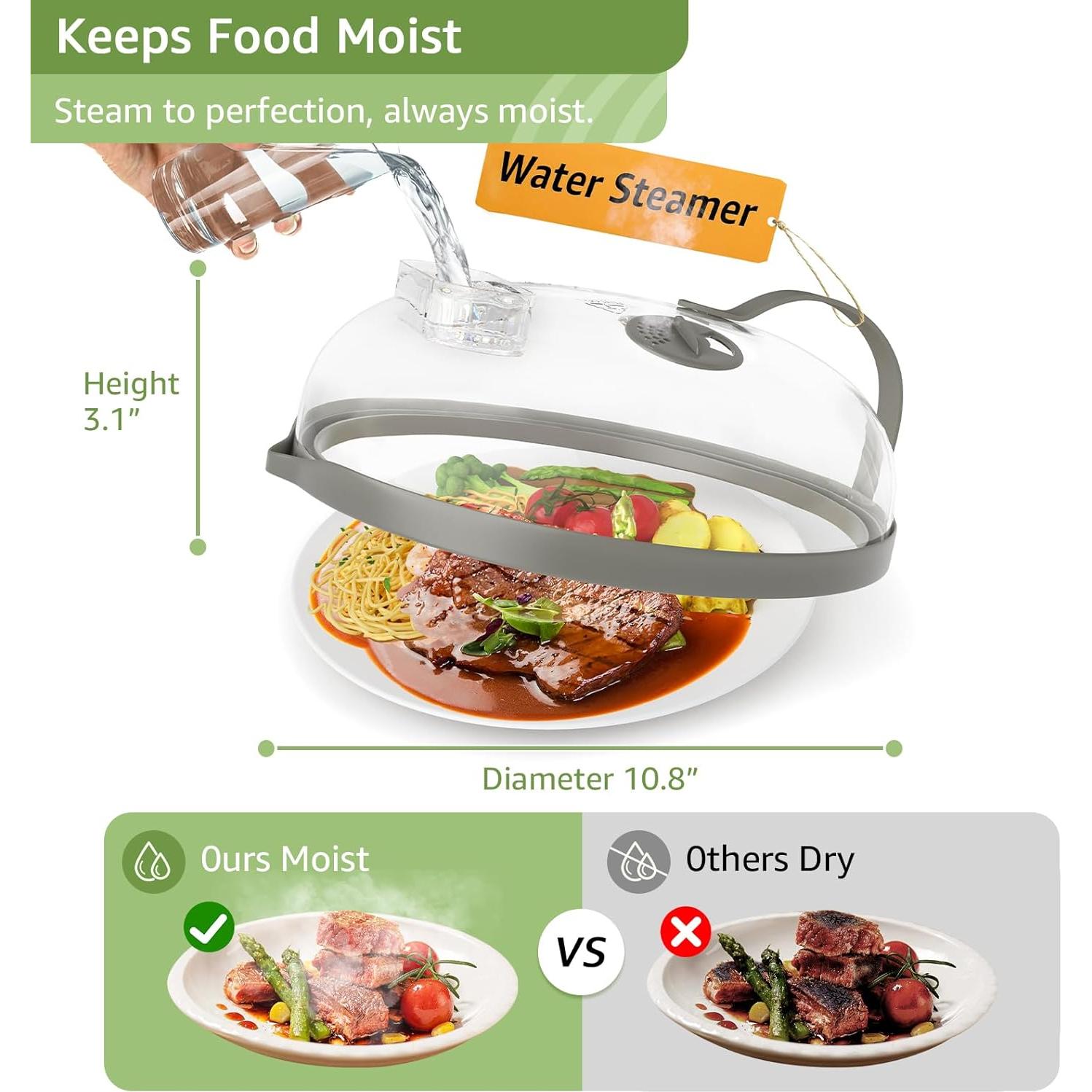 Cubierta para salpicaduras NUTIKAS 25,4 cm con vapor