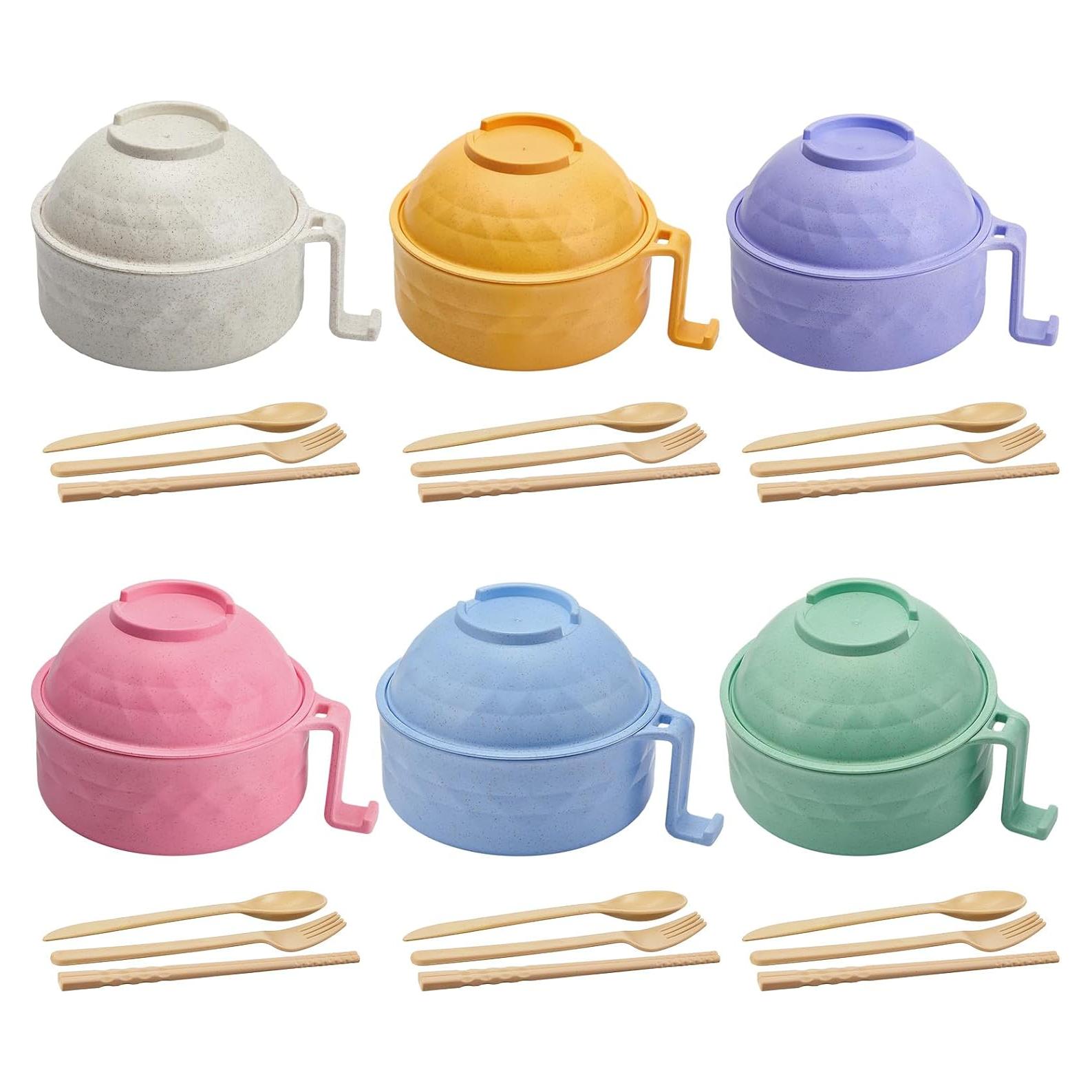 Juego de 6 Tazones de Ramen Romooa 33 oz Apto Microondas