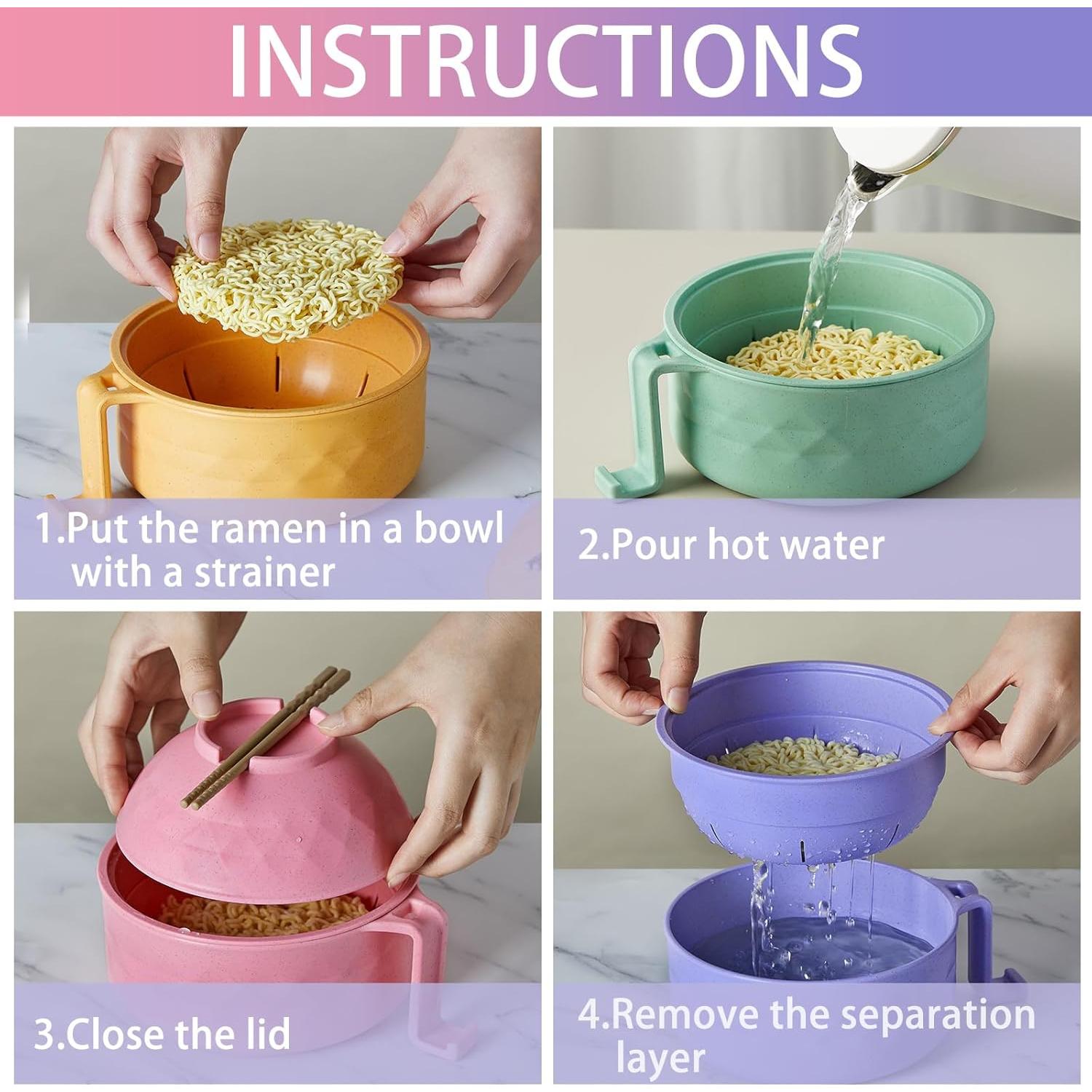 Juego de 6 Tazones de Ramen Romooa 33 oz Apto Microondas