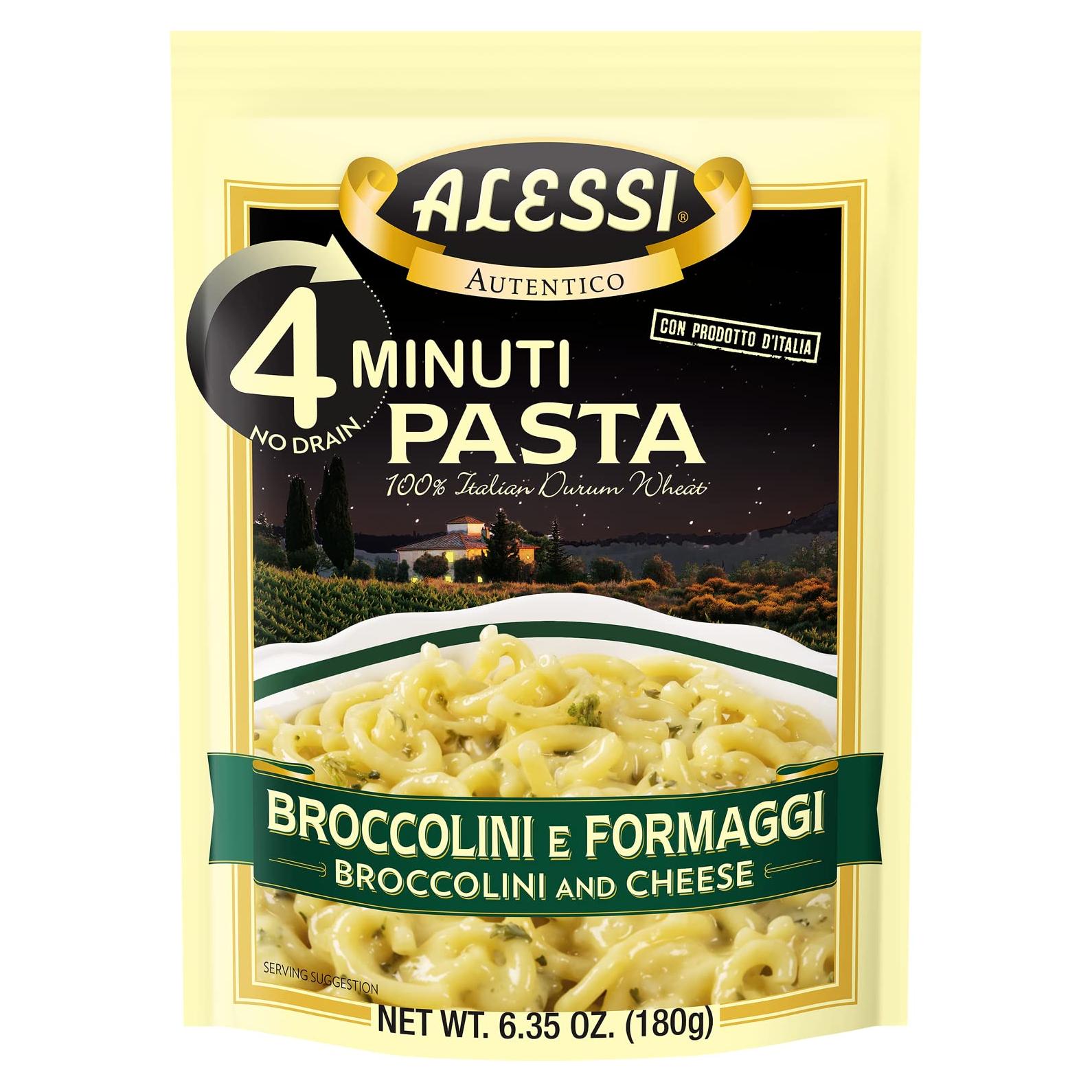 Pasta Alessi 6.35 oz Broccolini y Queso, Rápida 4 Minutos