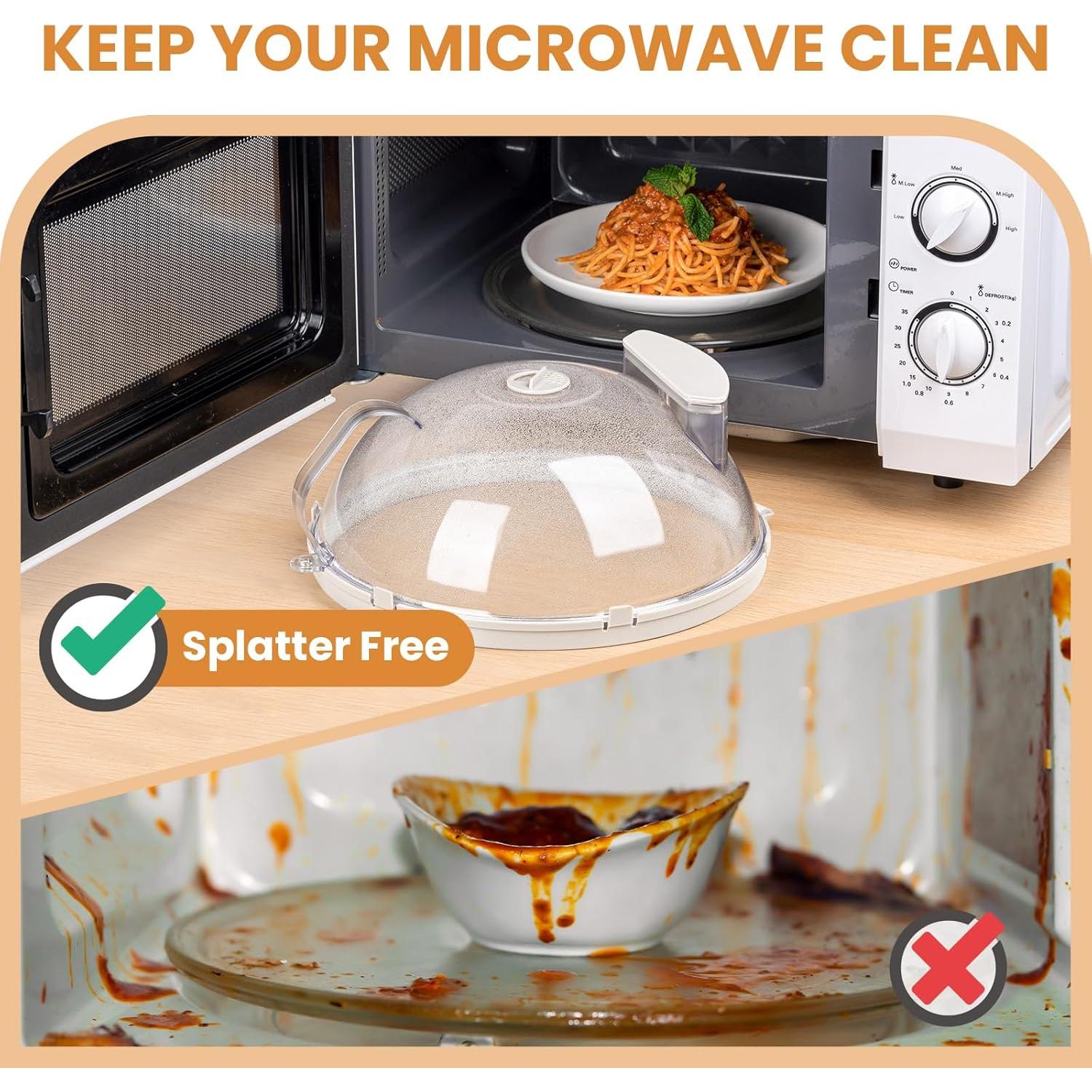 Cubierta de Microondas Gracenal 26.4 cm Beige con Mango