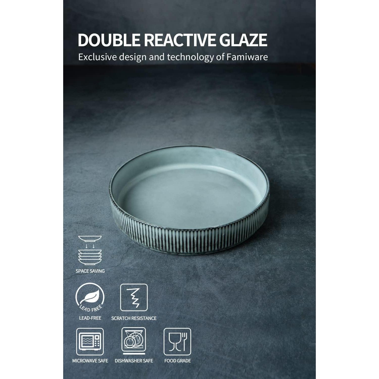 Juego de Cuencos de Pasta Famiware 4 Piezas 19 cm Azul