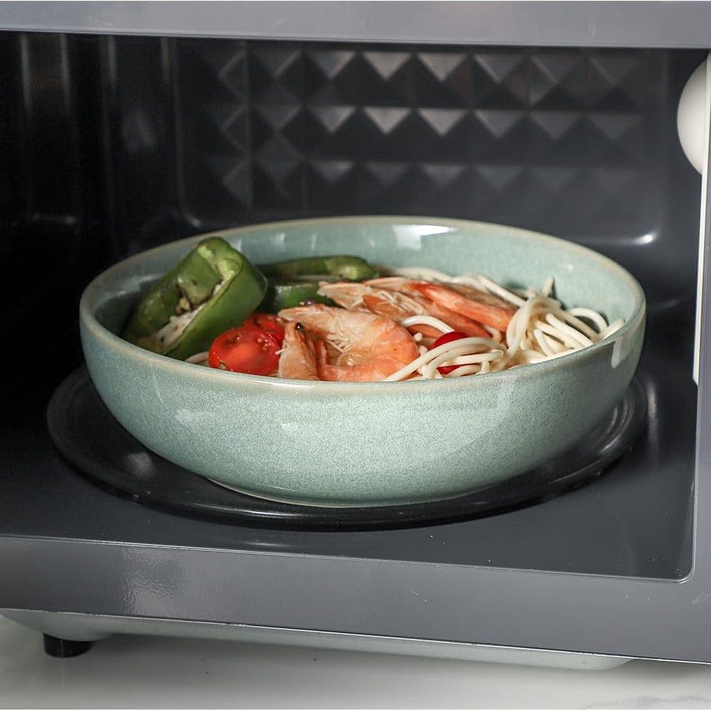 Set de 4 Cuencos Grandes Cerámica HVH Turquesa 21.5 cm