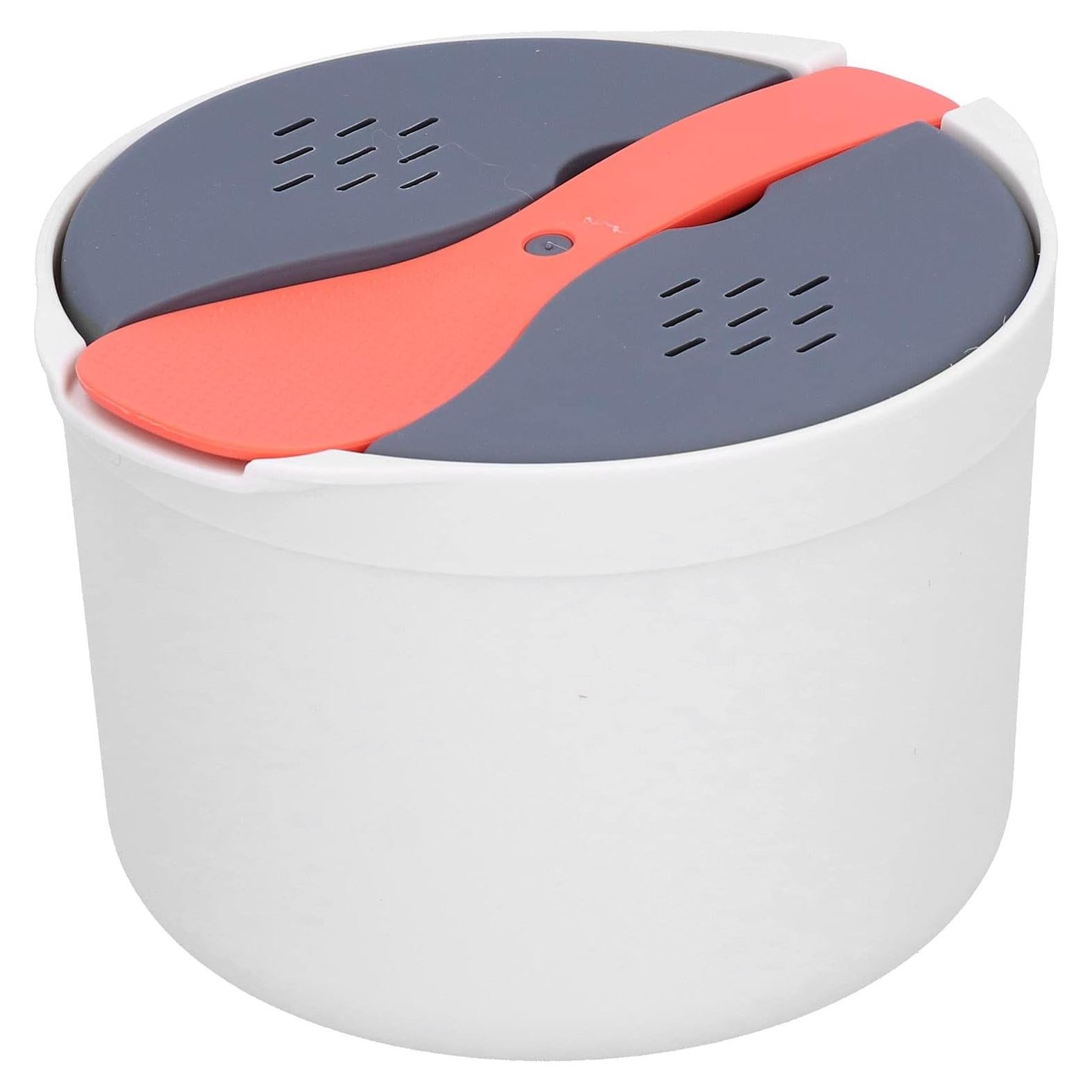 Microwave Rice Cooker,Microwave Rice and Pasta Cooker with Rice Spoon Easy Cooking or Reheating Set, Red