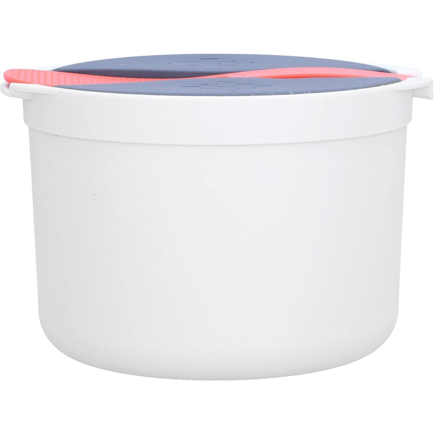 Microwave Rice Cooker,Microwave Rice and Pasta Cooker with Rice Spoon Easy Cooking or Reheating Set, Red