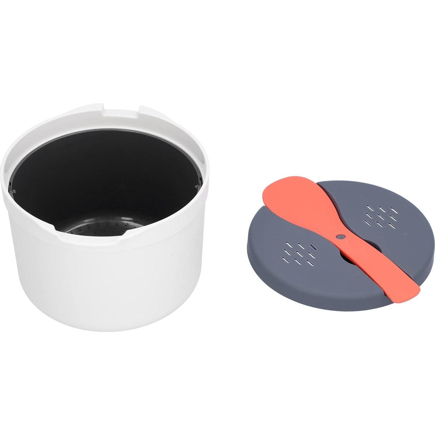 Microwave Rice Cooker,Microwave Rice and Pasta Cooker with Rice Spoon Easy Cooking or Reheating Set, Red