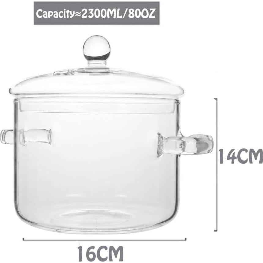 Cacerola de vidrio Thsinde 2300ml apta para microondas