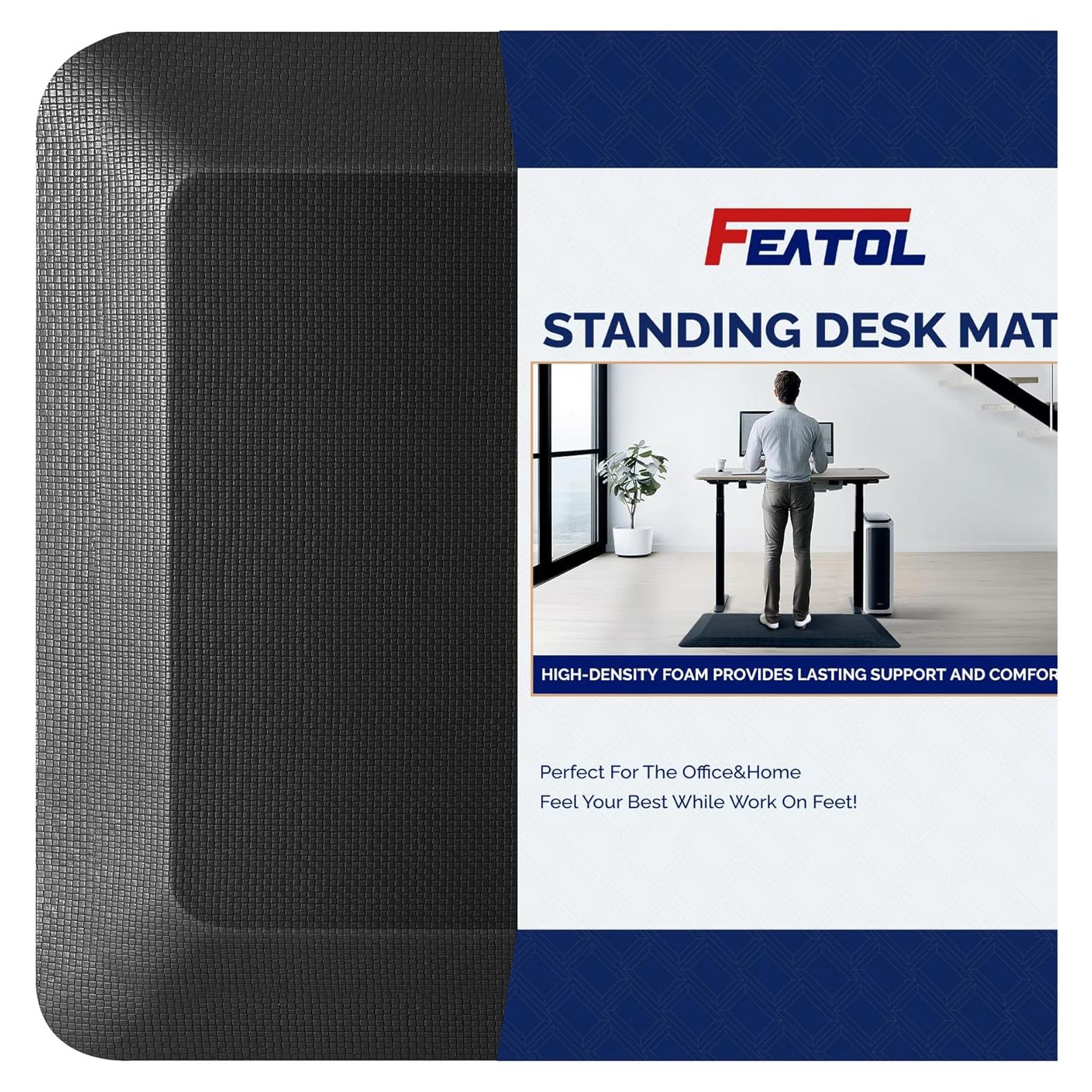 Alfombra Antifatiga FEATOL 70x24 cm Acolchada Negra