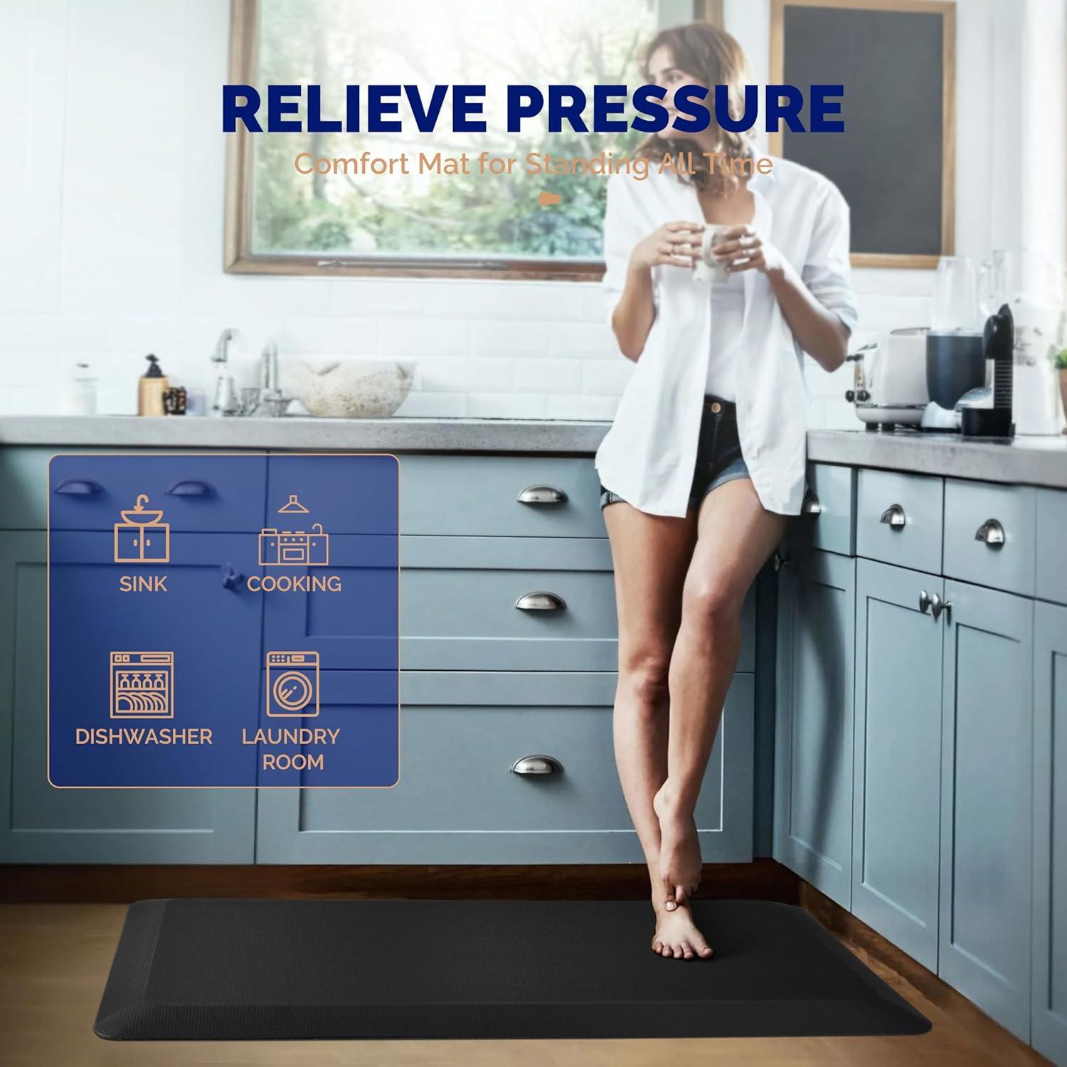 Alfombra Antifatiga FEATOL 70x24 cm Acolchada Negra