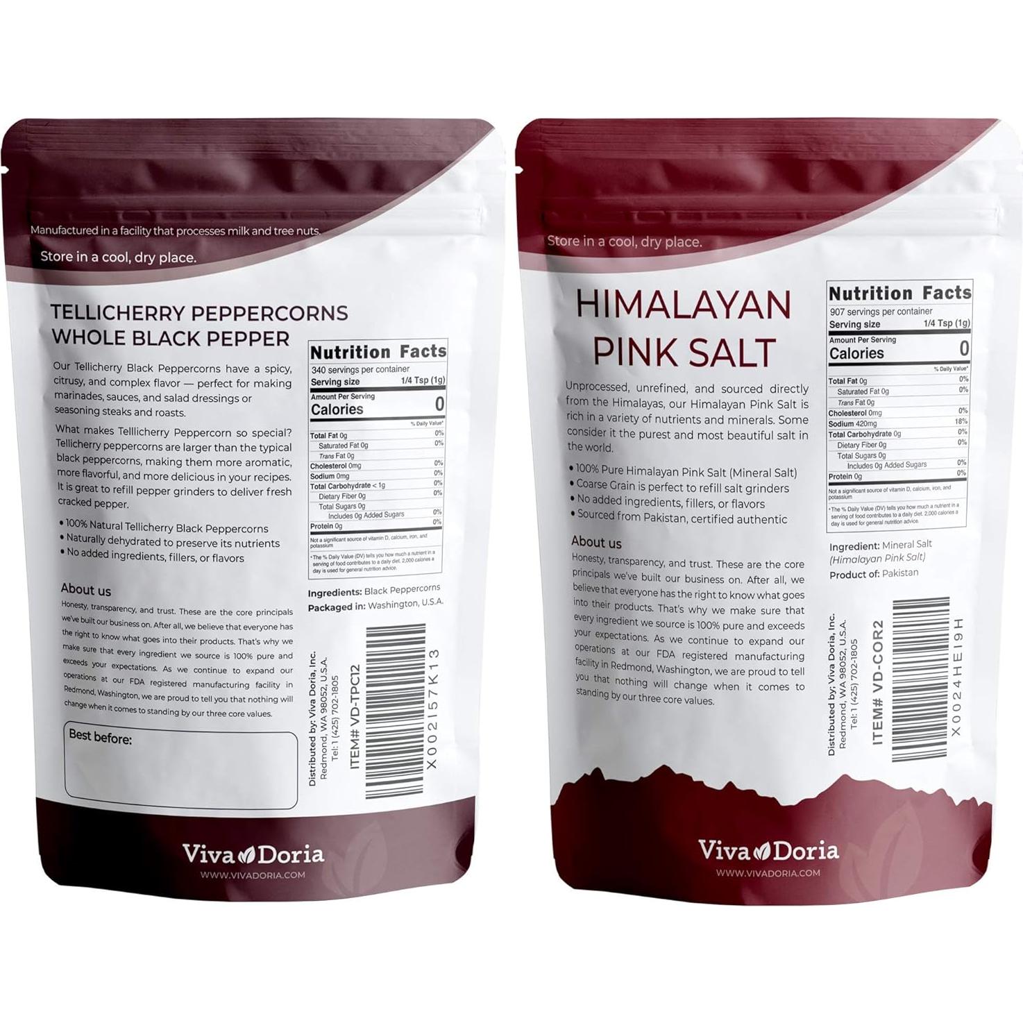 Combo Sal Rosa del Himalaya 0,91 kg + Pimienta Negra 340 g