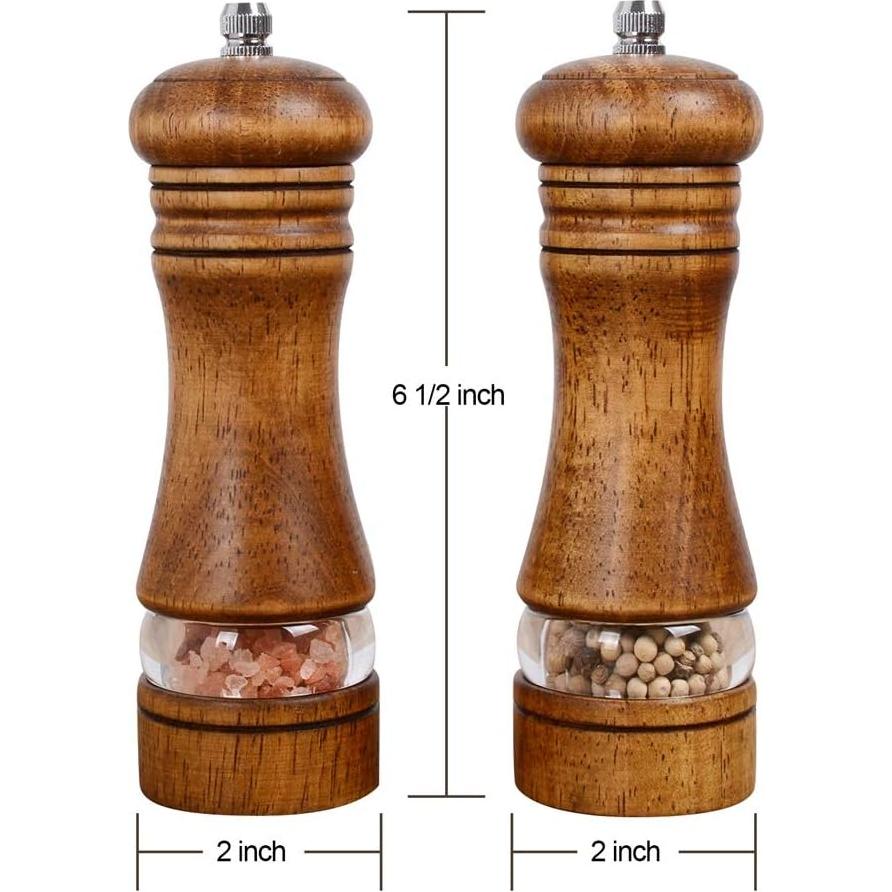 Conjunto Molinillos Sal y Pimienta Haomacro 16.5 cm Madera