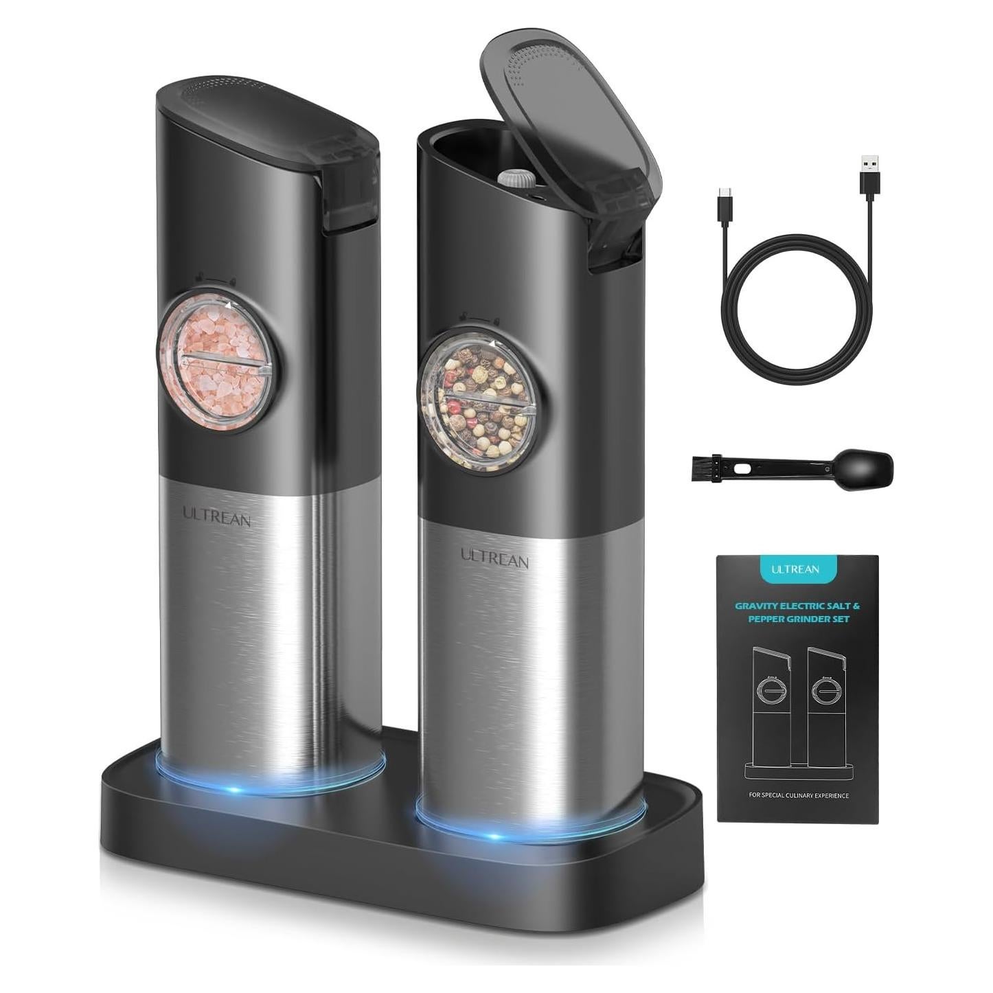 Molino de Pimienta Ultrean Recargable Automático Acero Inoxidable