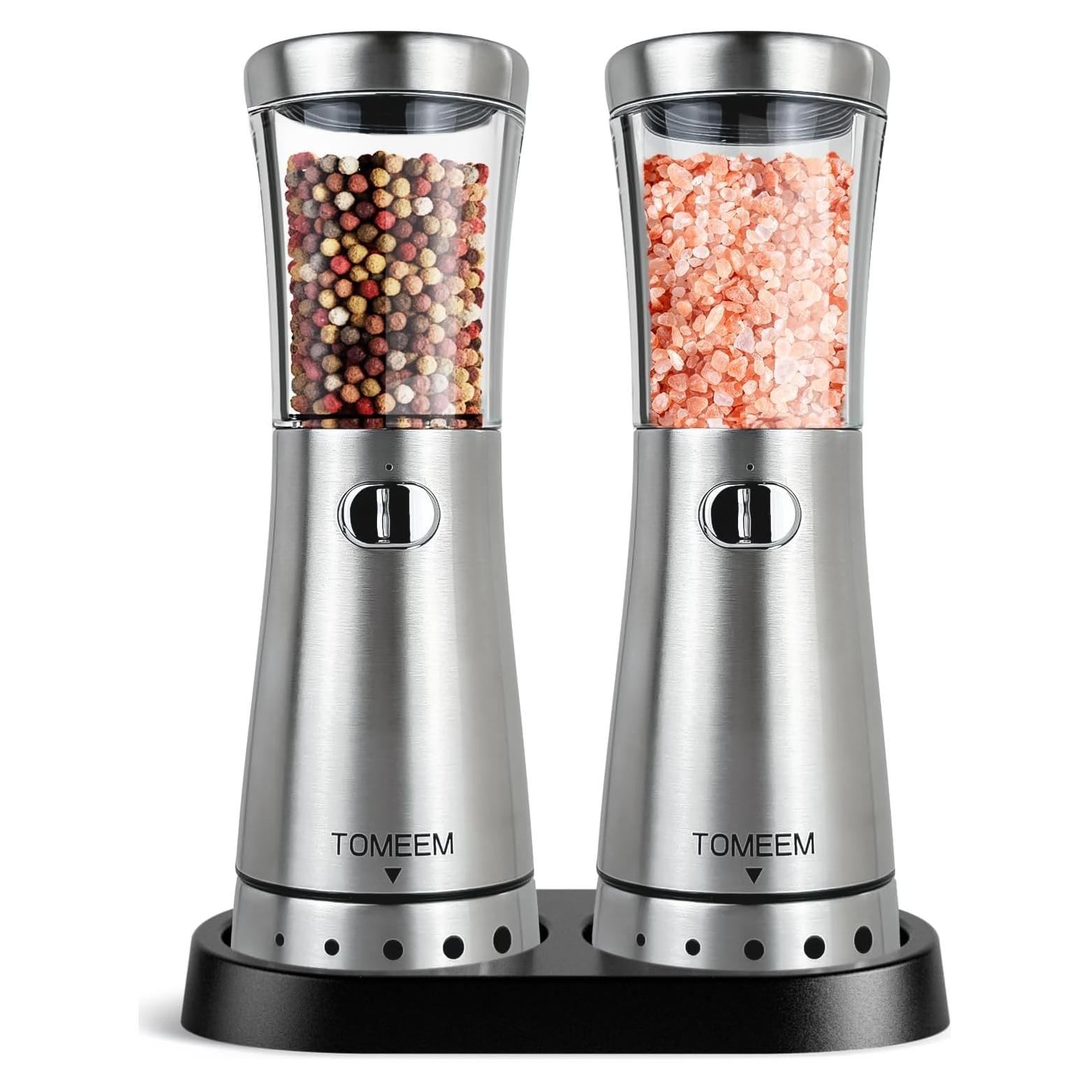 Juego de Molinillos Eléctricos TOMEEM Acero Inoxidable 4.5 oz