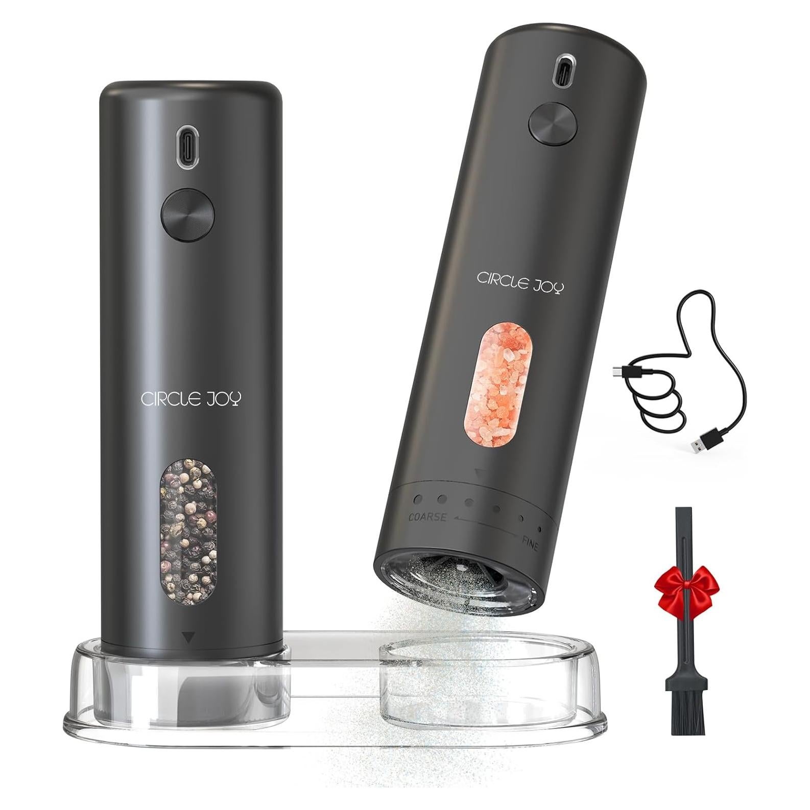 Molinillos Eléctricos de Sal y Pimienta CIRCLE JOY 110ml Negro